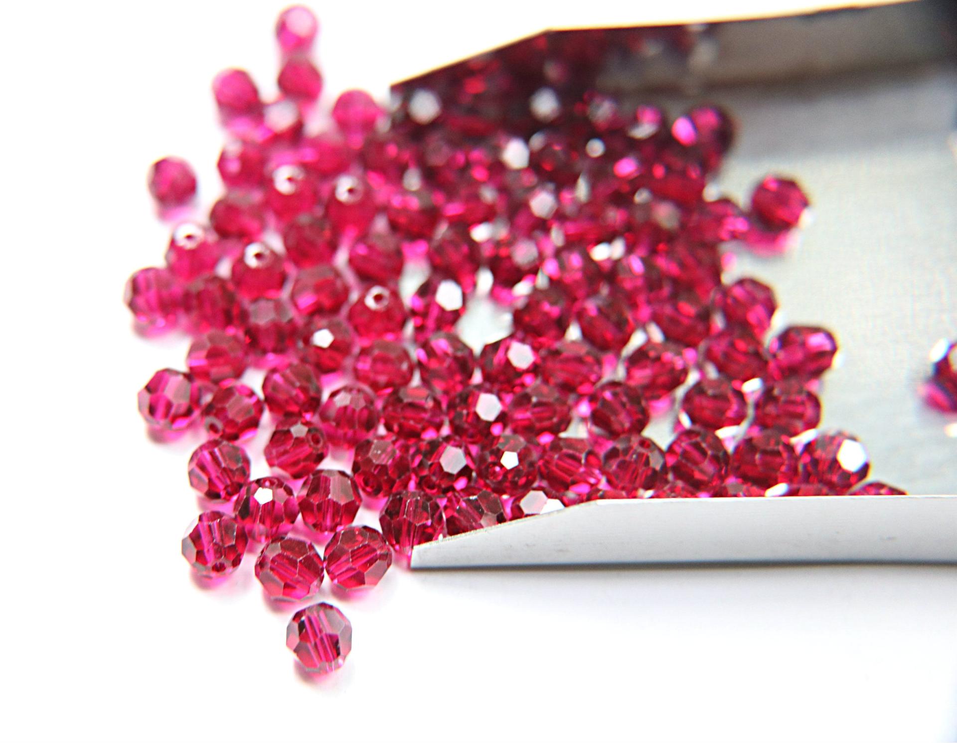 6mm Swarovski Elements Article 5000 Fuchsia (502) Faceted Round Beads 6/12/36/172/44/288/720 Pieces