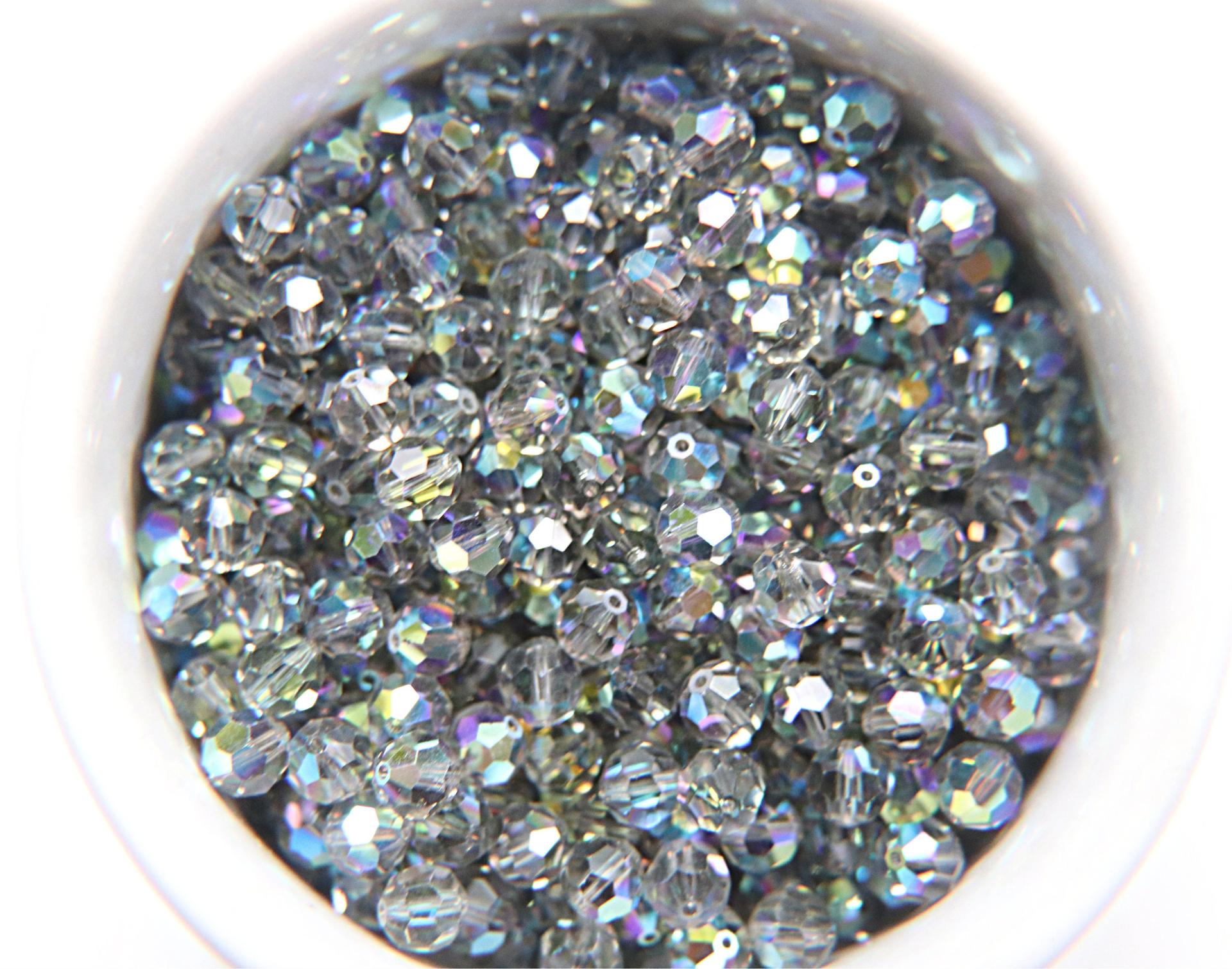 6mm Swarovski Elements Article 5000 Black Diamond Aurore Boreale Faceted Round Beads 6/12/36/172/44/288/720 Pieces