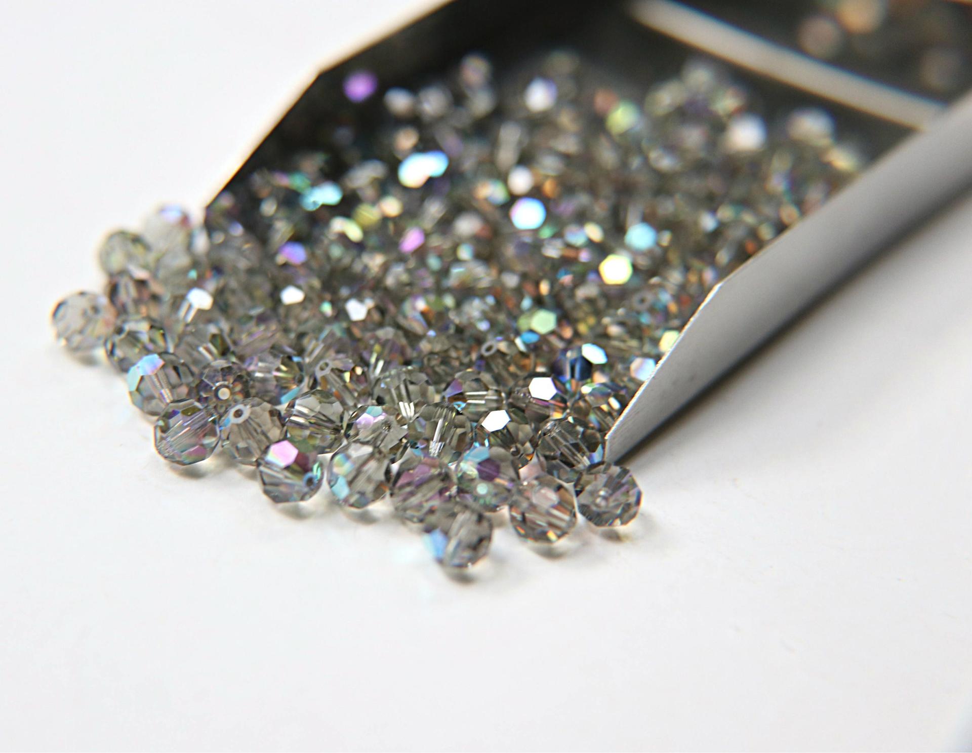 6mm Swarovski Elements Article 5000 Black Diamond Aurore Boreale Faceted Round Beads 6/12/36/172/44/288/720 Pieces