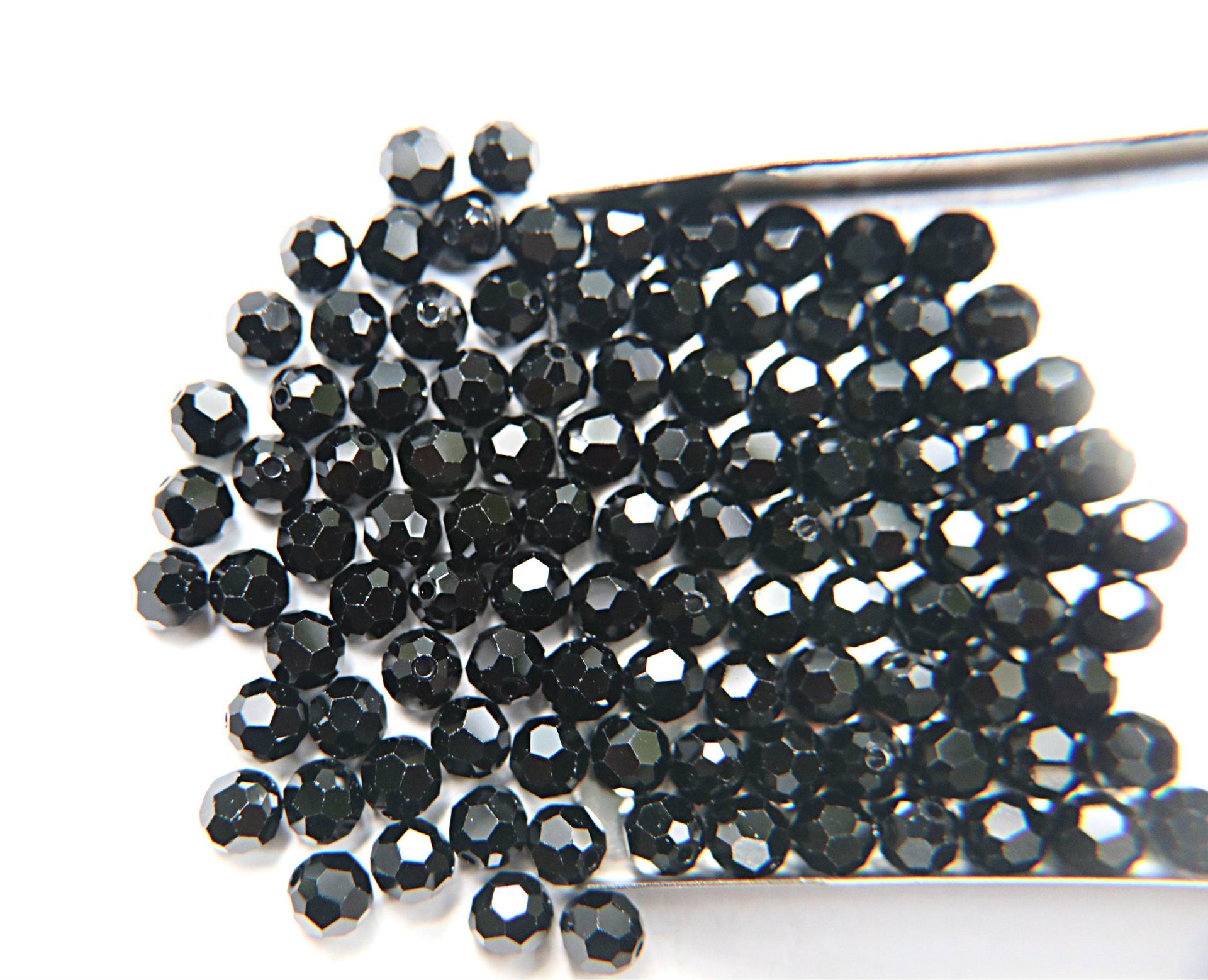 6mm Swarovski Elements Article 5000 JET Faceted Round Beads 6/12/36/172/44/288/720 Pieces