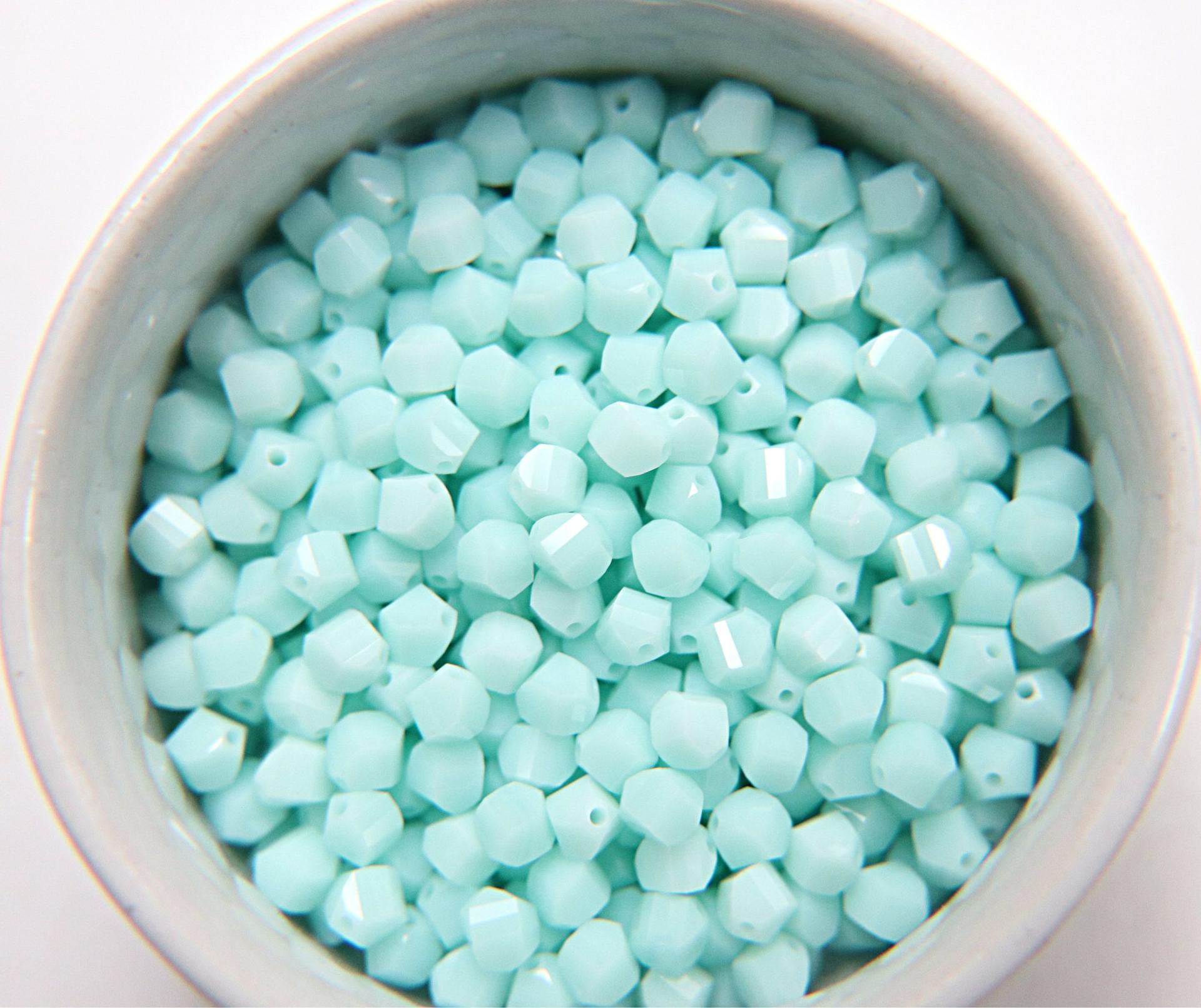 6mm Swarovski Mint Alabaster Beads 5020 Faceted Helix Bead 6/12/36/72/144/288/720 Pieces Jewelry making beads
