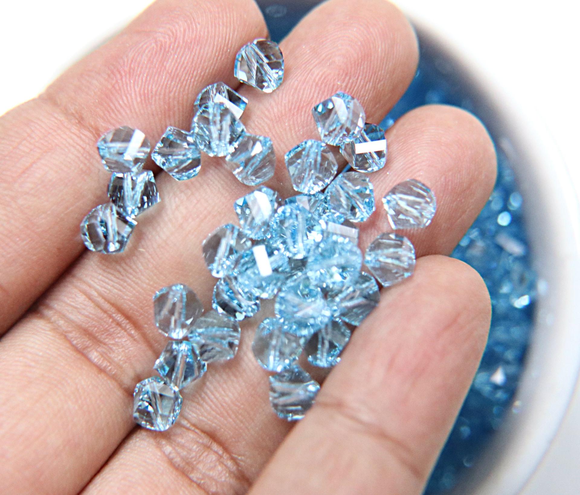 6mm Swarovski Aquamarine Beads 5020 Faceted Helix Bead 6/12/36/72/144/288/720 Pieces Jewelry making beads