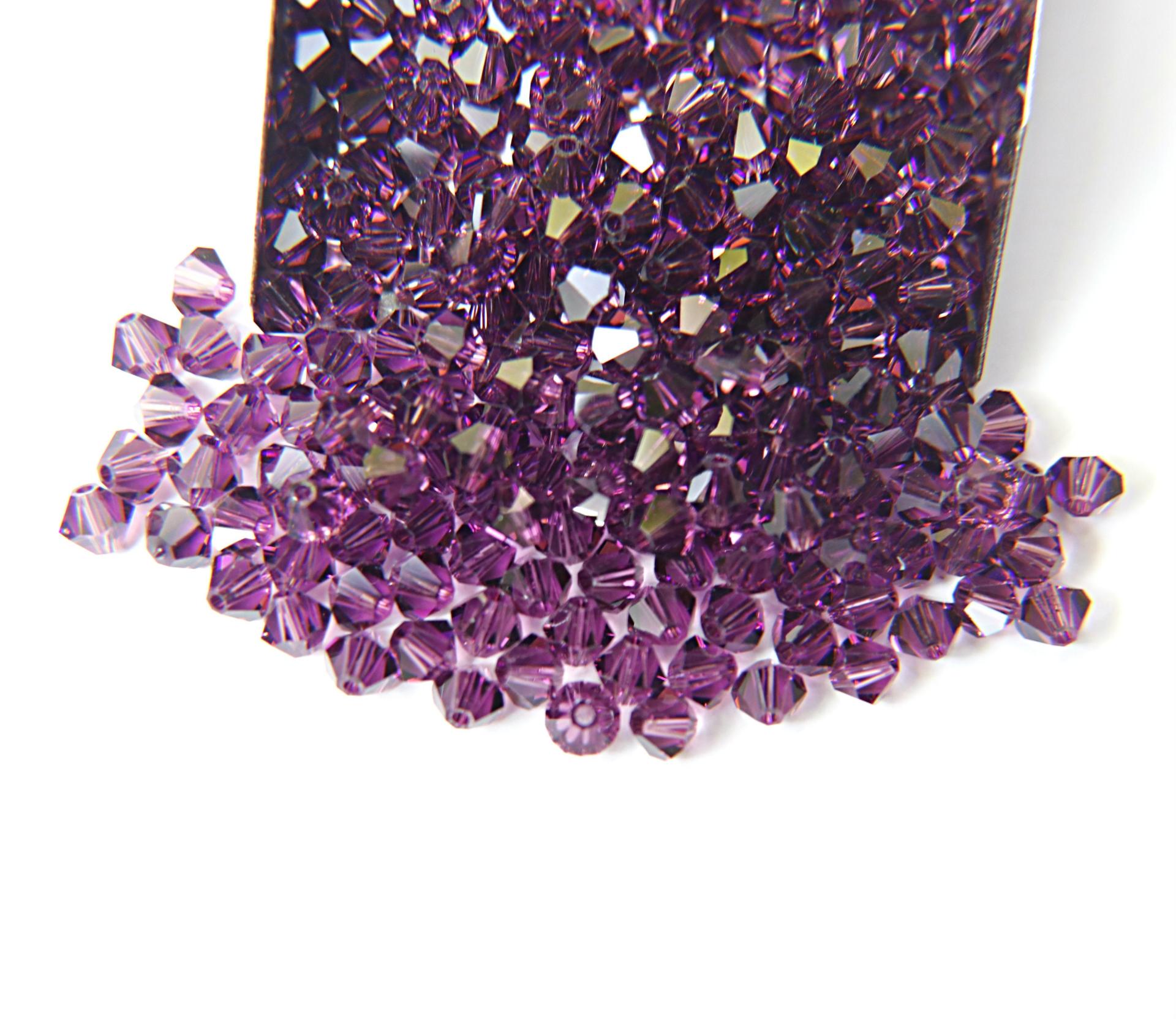 4/5mm Amethyst Swarovski Bicone 36/72/144/432/720 Pieces (204) jewelry making beads, craft supplies, purples beads, rare findings