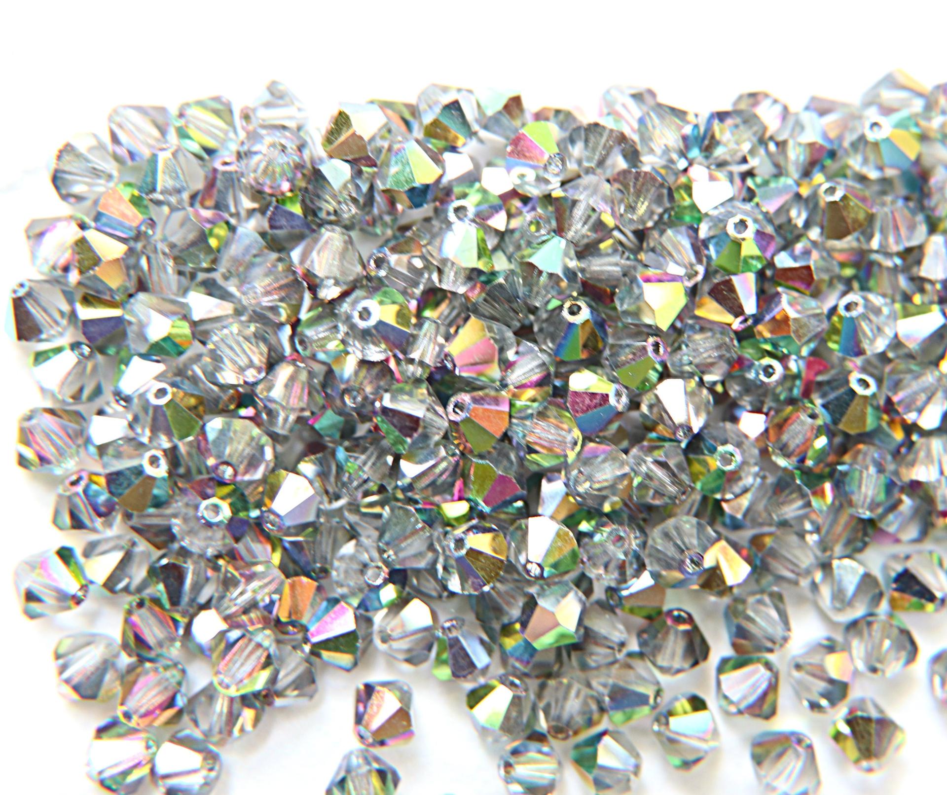 6 mm Crystal Vitrail Medium Preciosa Vintage Bicones 12/36/72/144/288 Pieces jewelry supplies, vintage findings, Made in Czech Republic
