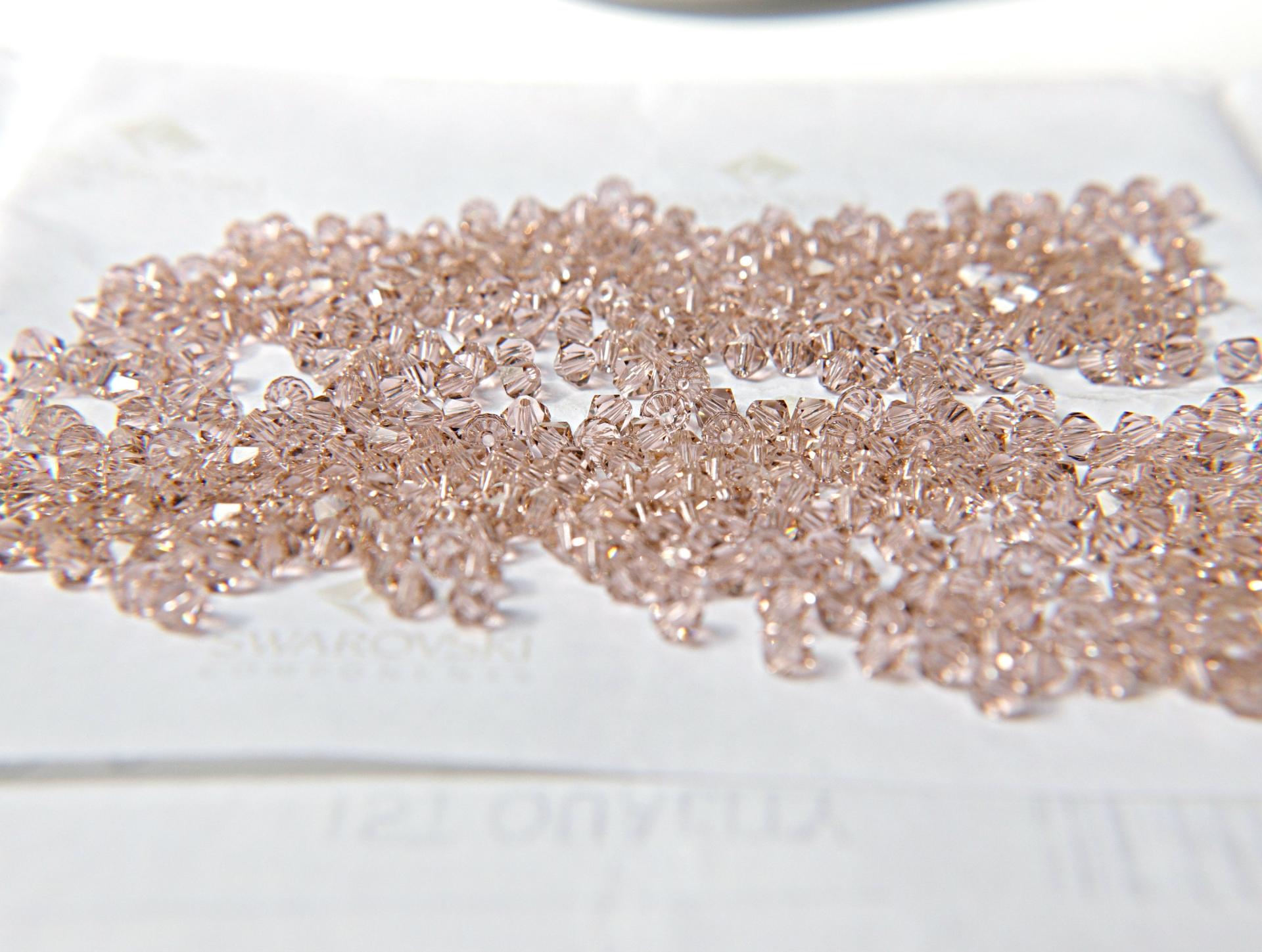 4mm Vintage Rose Swarovski Bicone crystal Beads 36/72/144/432/720 Pieces (319) embroidery beads, couture beading