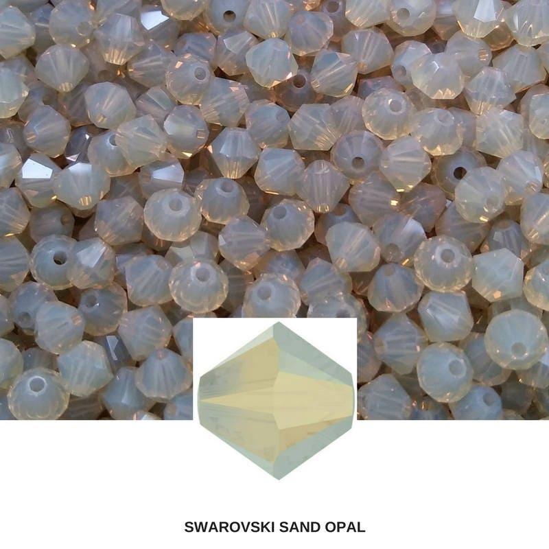 4/5mm Sand Opal Swarovski Bicone Beads 12/36/72/144/432/720 Pieces (287) embroidery materials, rare jewelry findings