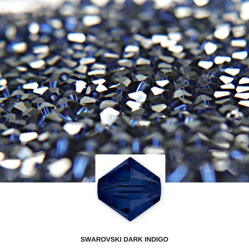 6MM Dark Indigo Swarovski Bicone Beads 12/36/72/144/288 Pieces (288) Low Shipping, jewelry supplies, vintage findings, embroidery materials