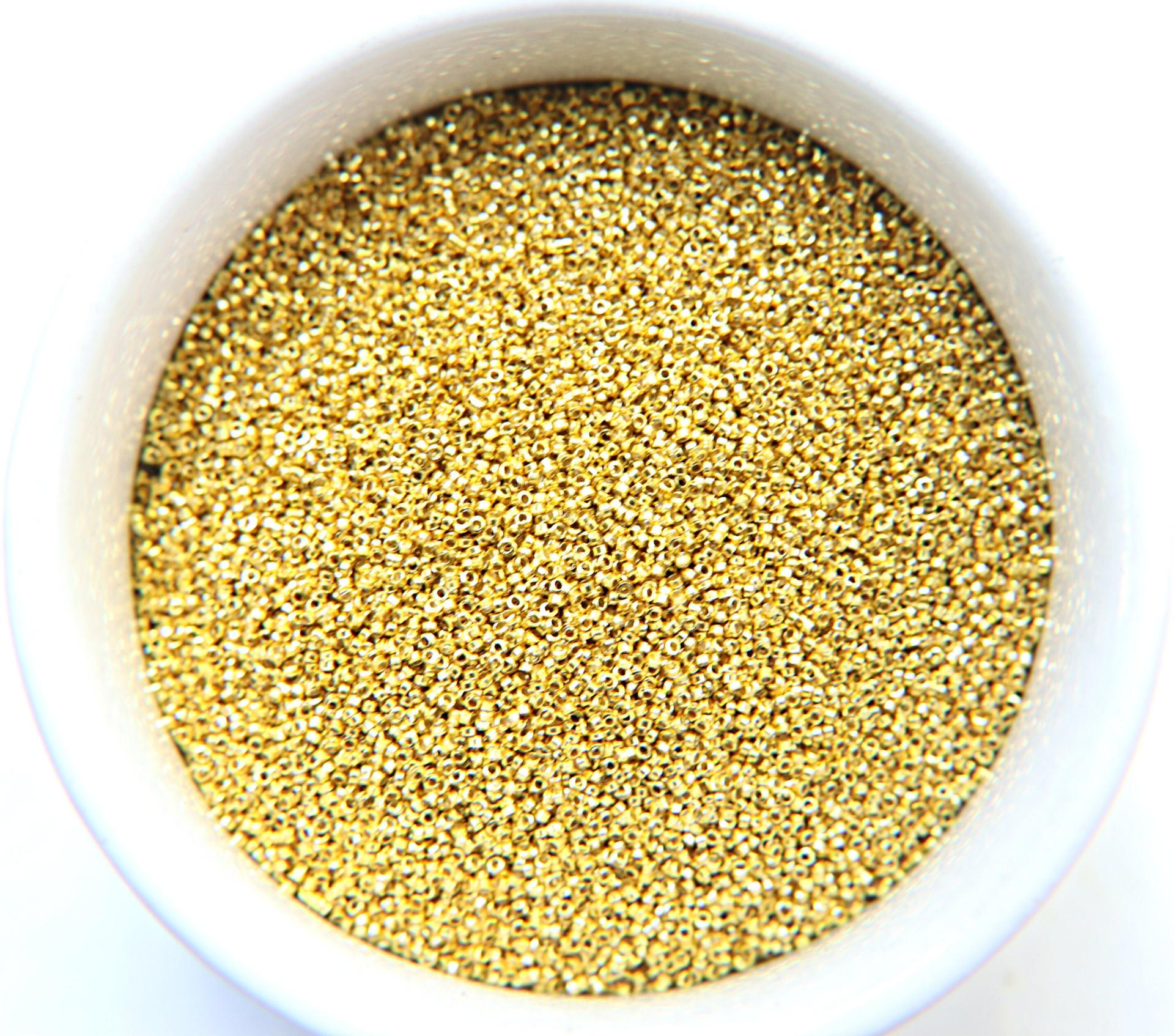 1mm Micro Gold Plated Tube Beads 5/10/100/500 Grams High Quality Nail Art decoration / Haute Couture Embroidery / Doll Making / rare supply