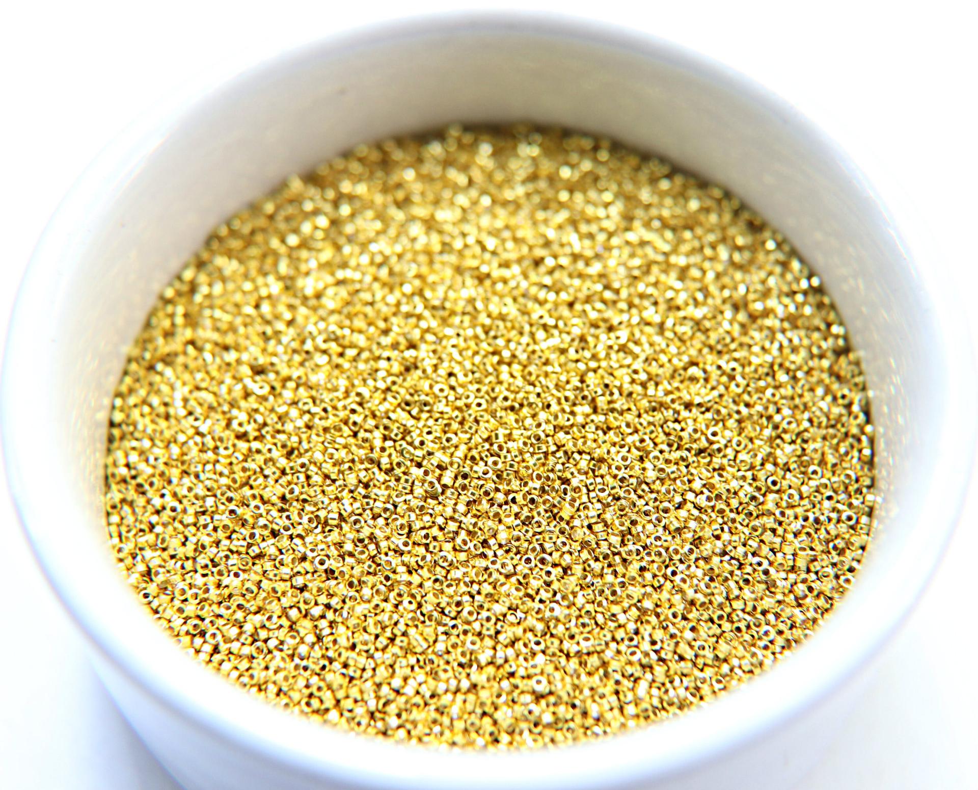 1mm Micro Gold Plated Tube Beads 5/10/100/500 Grams High Quality Nail Art decoration / Haute Couture Embroidery / Doll Making / rare supply