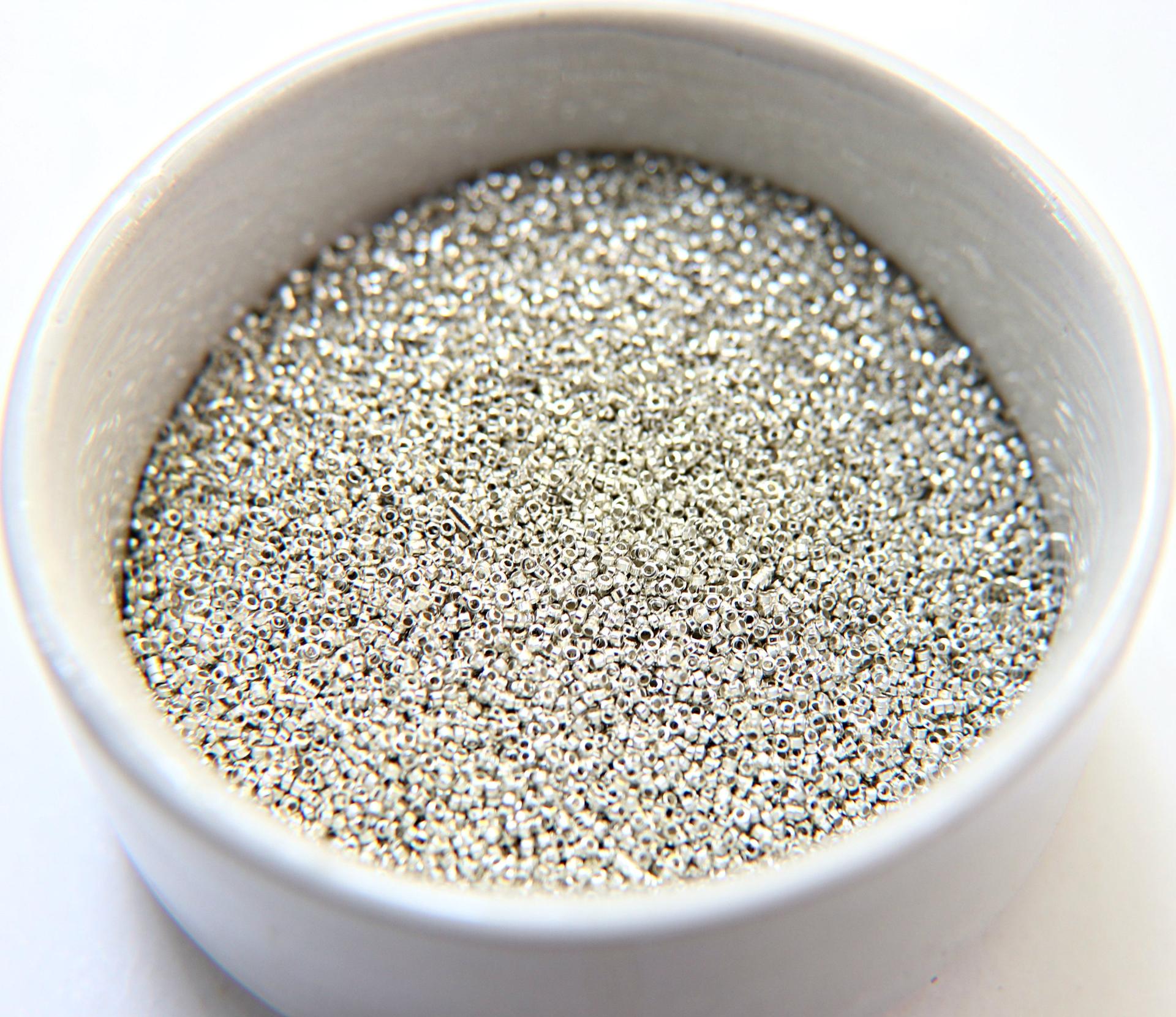 1mm Micro Sterling Silver Plated Tube Beads 5/10/100/500 Grams High Quality Nail Art / Haute Couture Embroidery, rare vintage beads, crafts