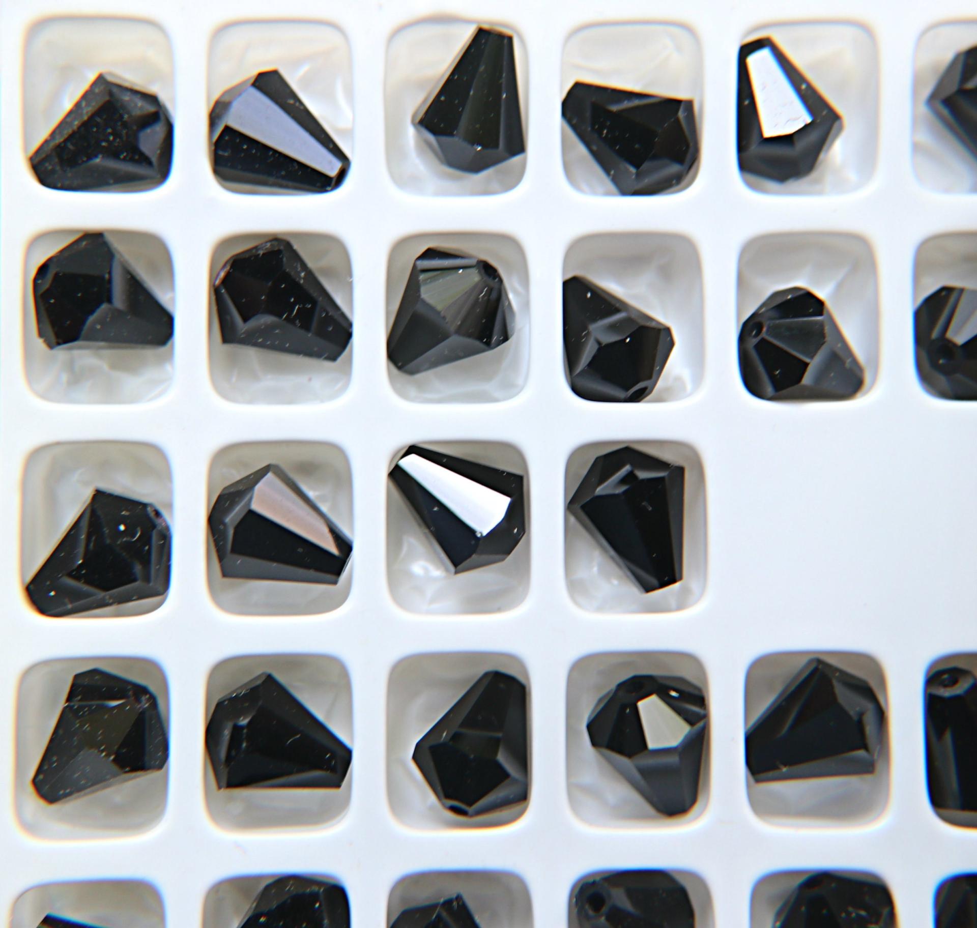 10x9MM Jet Preciosa Bell Beads Vintage 6/24/72 Pieces Article 451 56 301 fancy beads, jewelry making beads