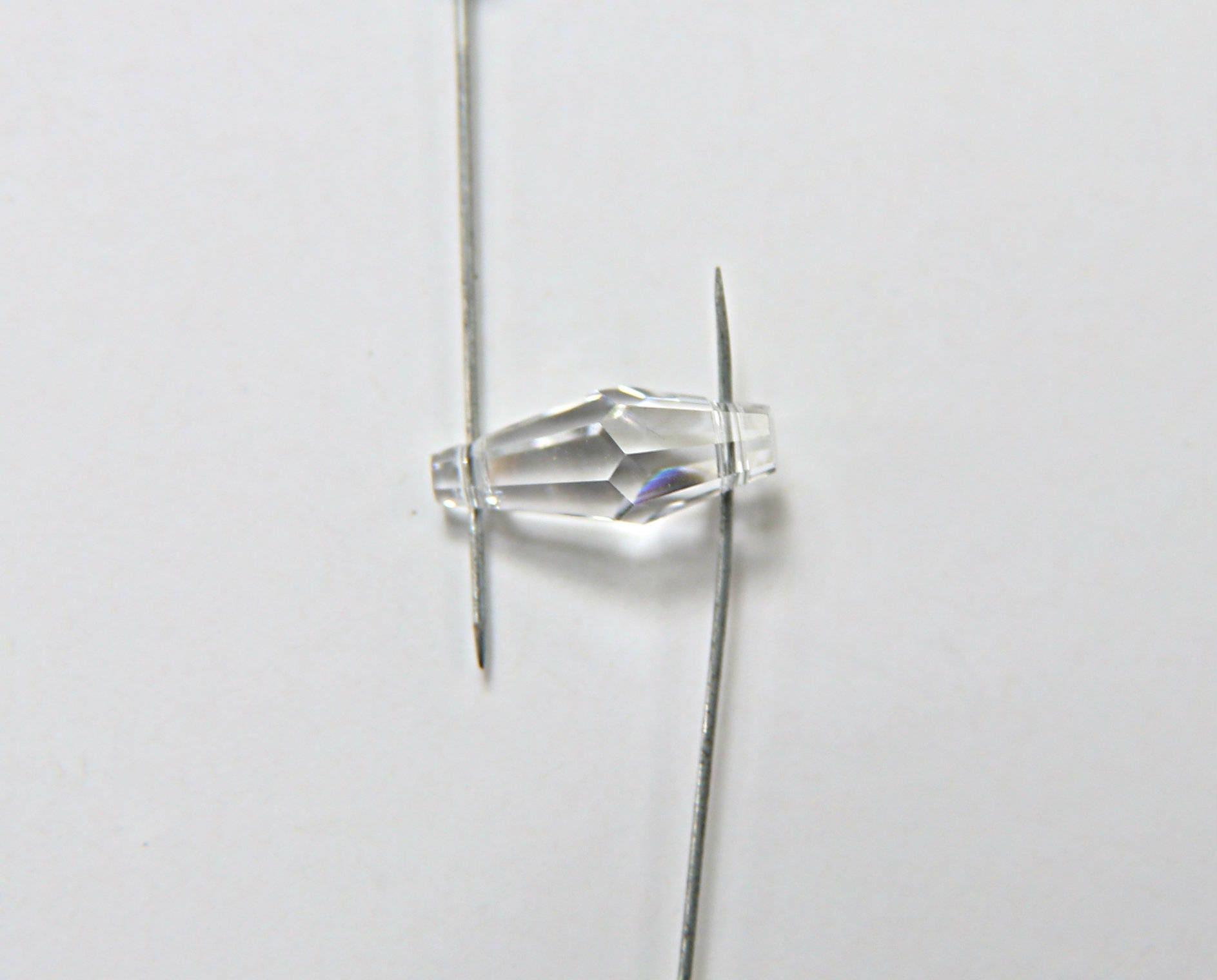 6x15 mm Crystal Preciosa elongated bicone beads 2 side holes Vintage 2/6/24/72 Pieces Article 451 53 384 fancy beads