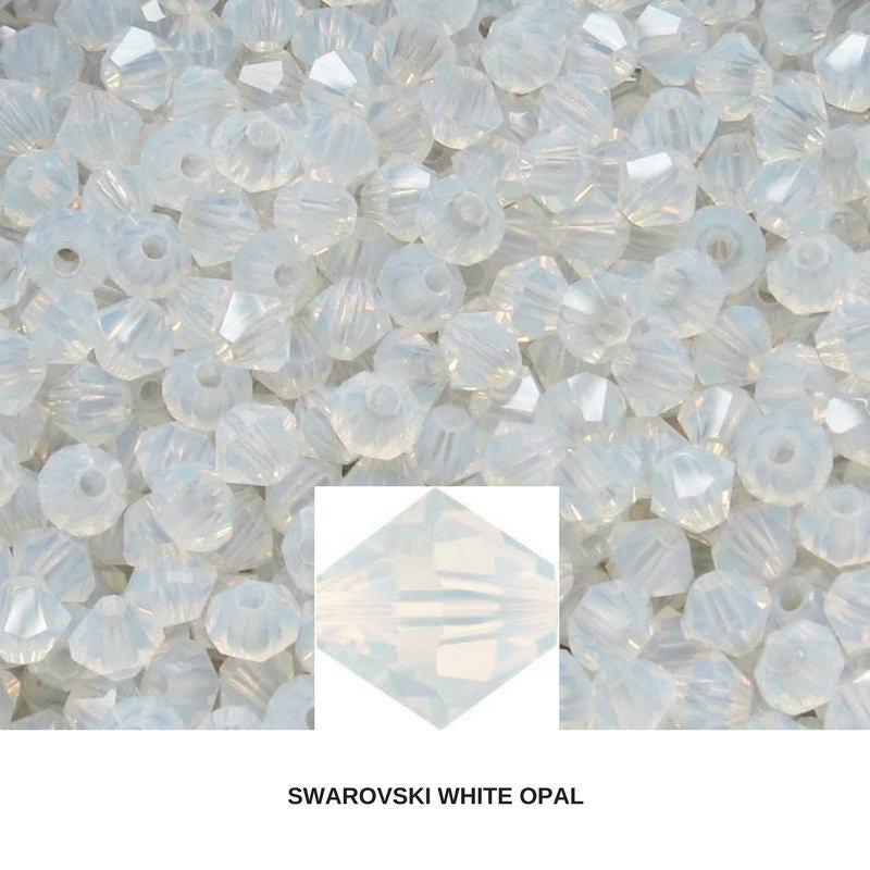 4/5mm White Opal Swarovski Bicone beads 12/36/72/144/432/720 Pieces embroidery materials, jewelry findings