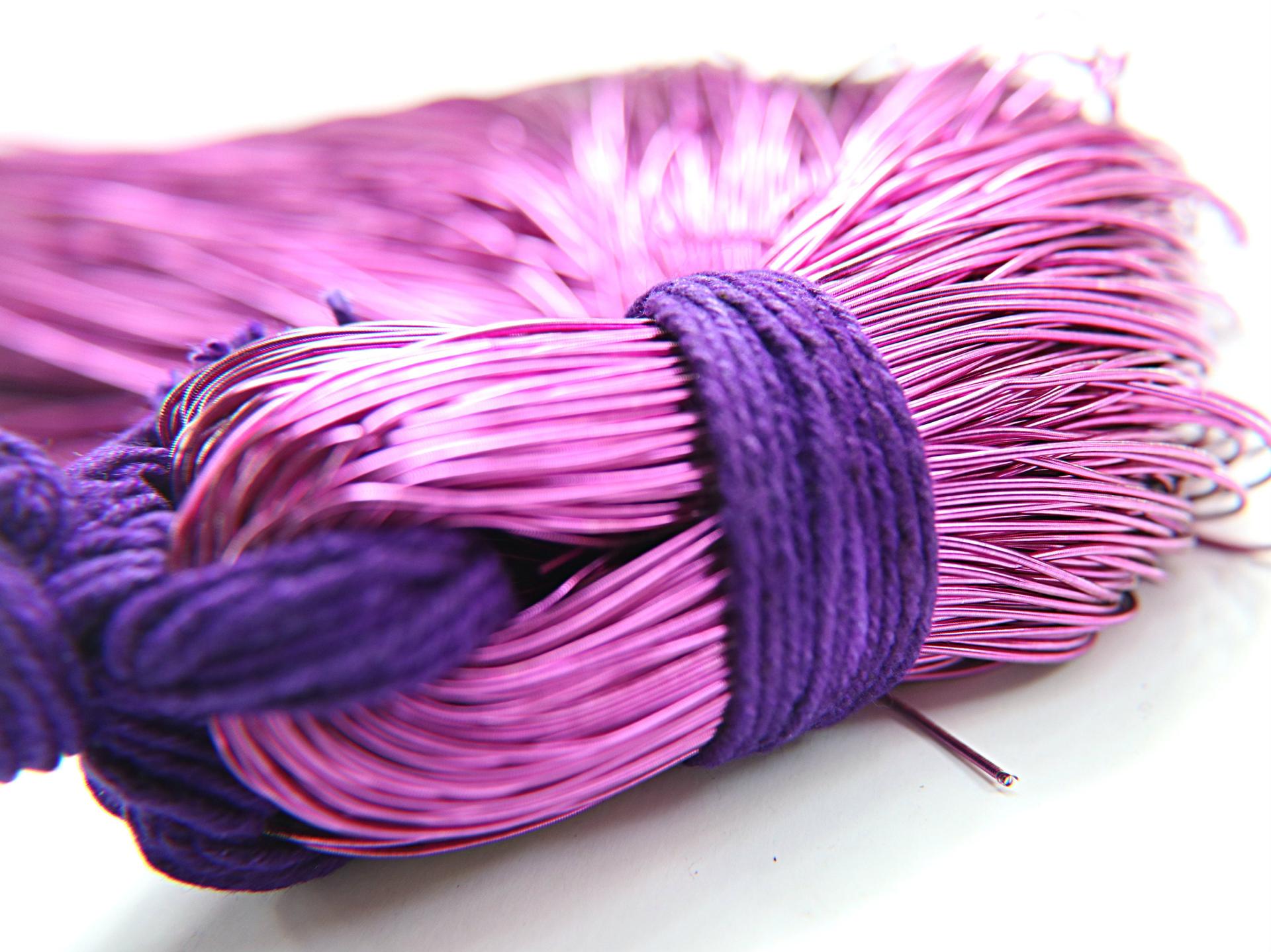 DARK VIOLET Metallic French Wire, Bullion Wire, Gimp Wire 50/100/200/400 Grams, Embroidery Haute Couture materials