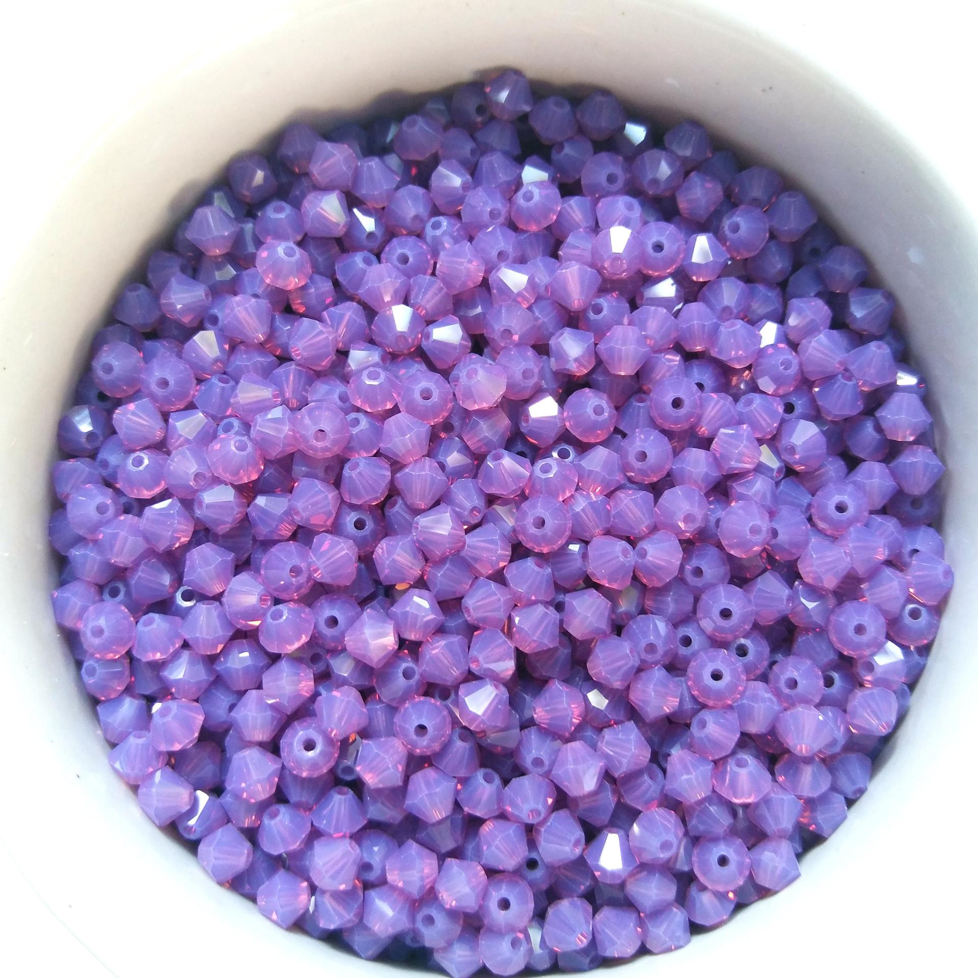 4mm Cyclamen Opal Swarovski Bicone Beads 36/72/144/432/720 Pieces (249) jewelry supplies, vintage findings, embroidery materials