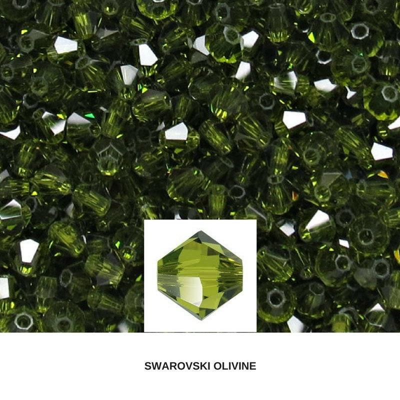 3mm Olivine Swarovski Bicone Beads 36/72/144/432/720 Pieces Jewelry findings, embroidery materials, jewelry making, craft supplies, couture