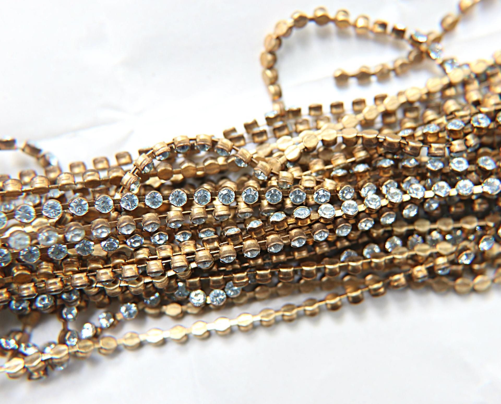 12 SS Swarovski Bezel Cup Chain 27000 in Light Azore 3mm Made in Austria 0.5/1/2/5 Meters Wedding Bridal Supplies|Jewelry Making|Decoration