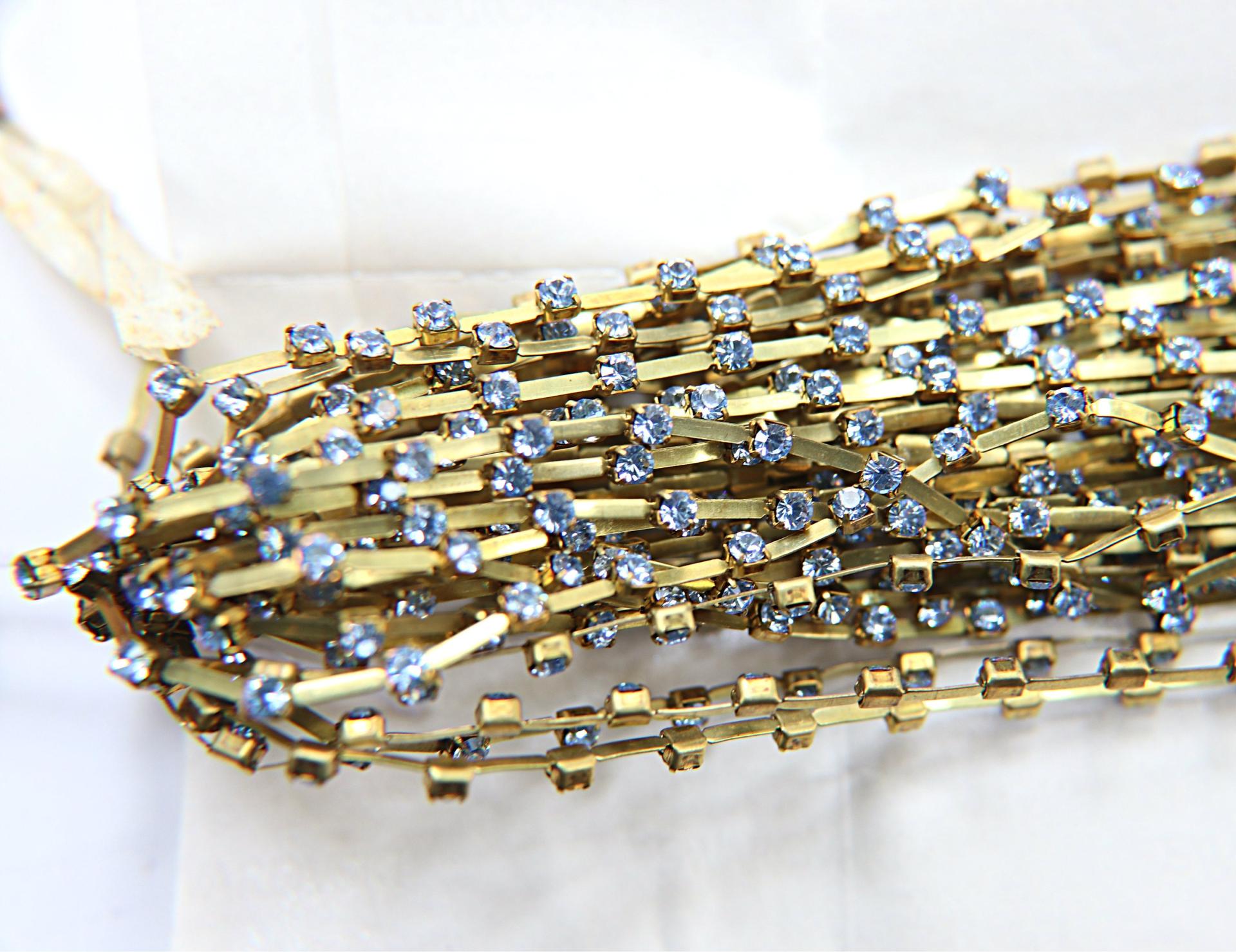 12 SS Vintage Fancy Rhinestone Chain Swarovski in Light Sapphire 3mm 0.5/1/2/5 Meters vintage findings, strass chains, craft supplies, rare
