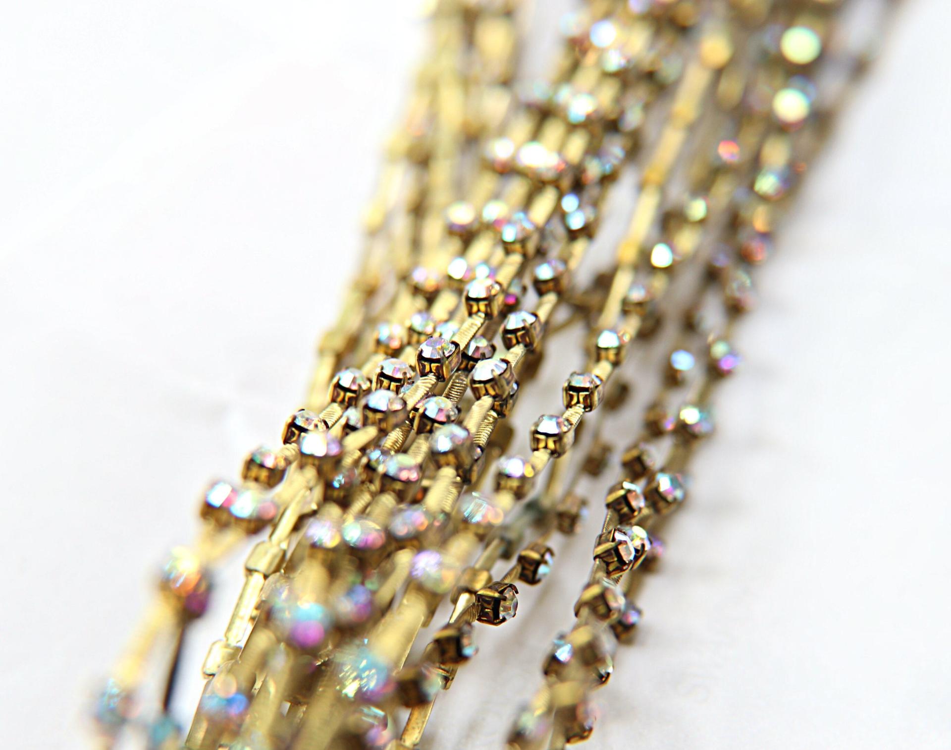 12 SS Vintage Fancy Rhinestone Chain Swarovski in Crystal Aurore Boreale 3mm 0.5/1/2/5 Mtr Wedding Bridal Supplies|Jewelry Making|Decoration