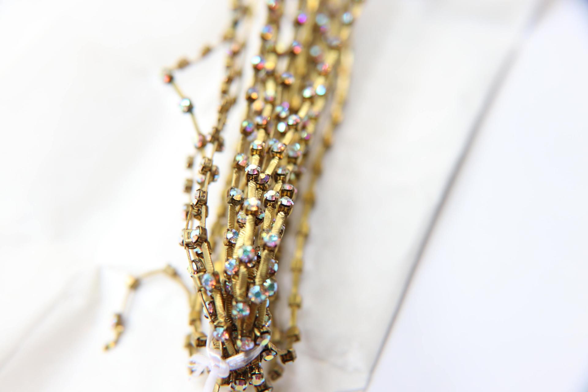 12 SS Vintage Fancy Rhinestone Chain Swarovski in Crystal Aurore Boreale 3mm 0.5/1/2/5 Mtr Wedding Bridal Supplies|Jewelry Making|Decoration