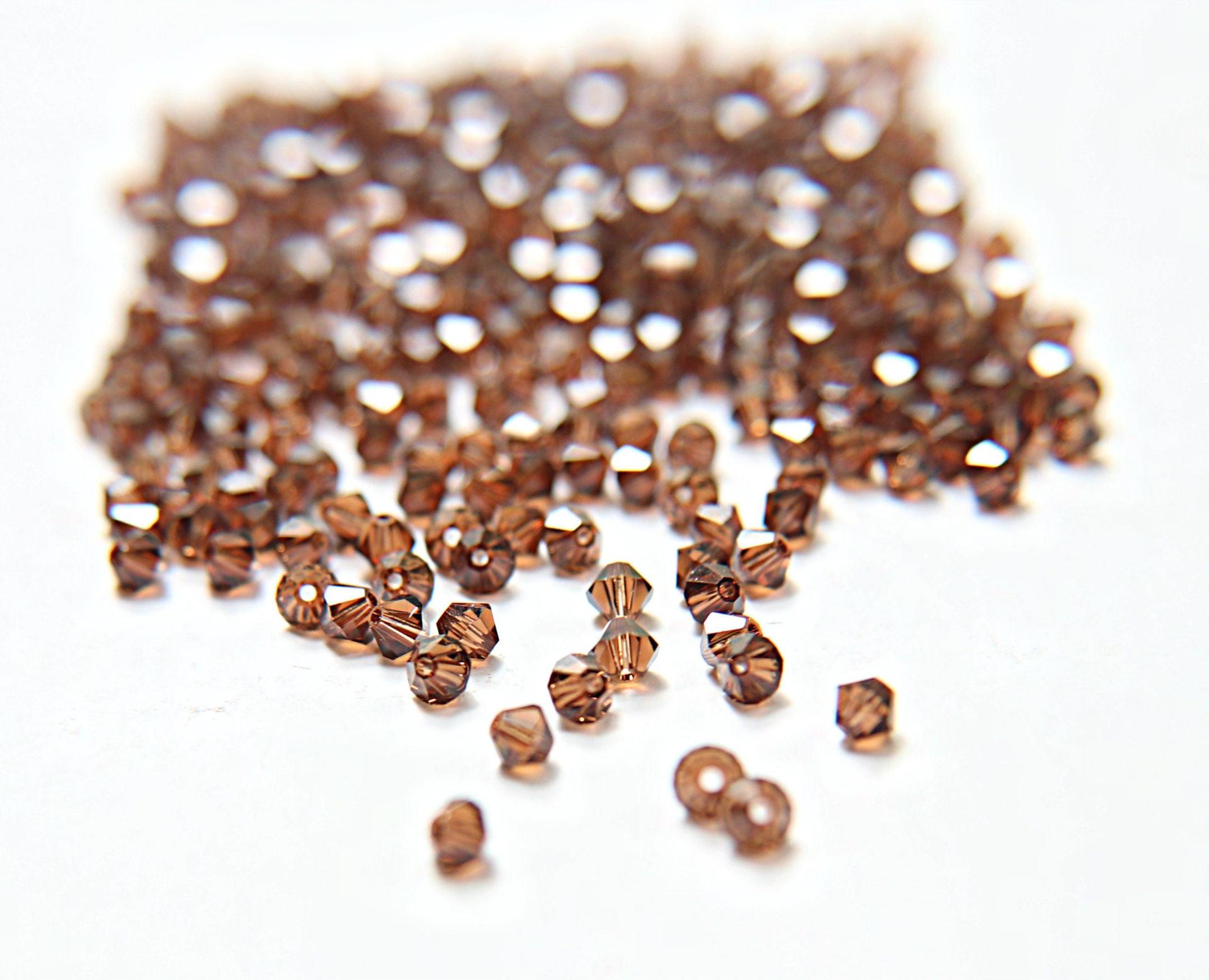 Smoked Topaz (2.5mm) Swarovski Bicone Xillion Cuts Beads 36/72/144/432/1000 Pieces (259) 5328 embellishments couture, jewelry making, rare