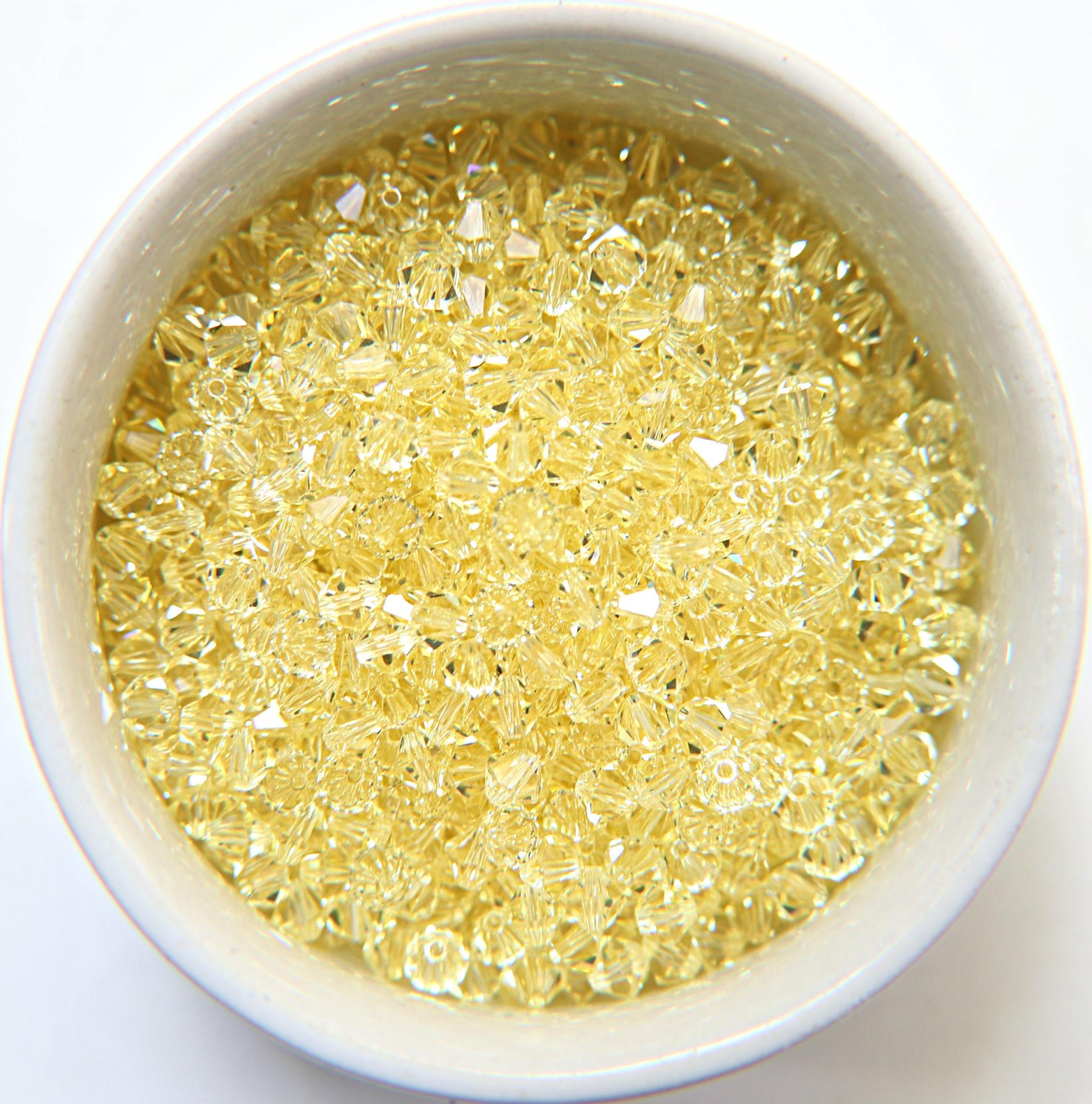 3mm Jonquil Swarovski Bicone 36/72/144/432/720 Pieces Jewelry findings, embroidery materials, jewelry making, craft supplies, pearls crystal