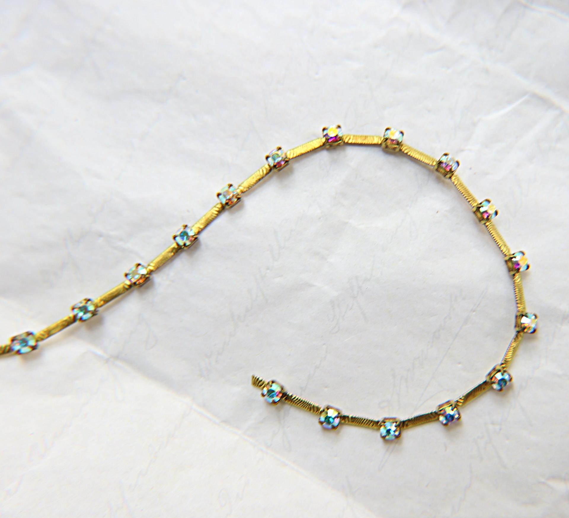 12 SS Vintage Fancy Rhinestone Chain Swarovski in Crystal Aurore Boreale 3mm 0.5/1/2/5 Mtr Wedding Bridal Supplies|Jewelry Making|Decoration