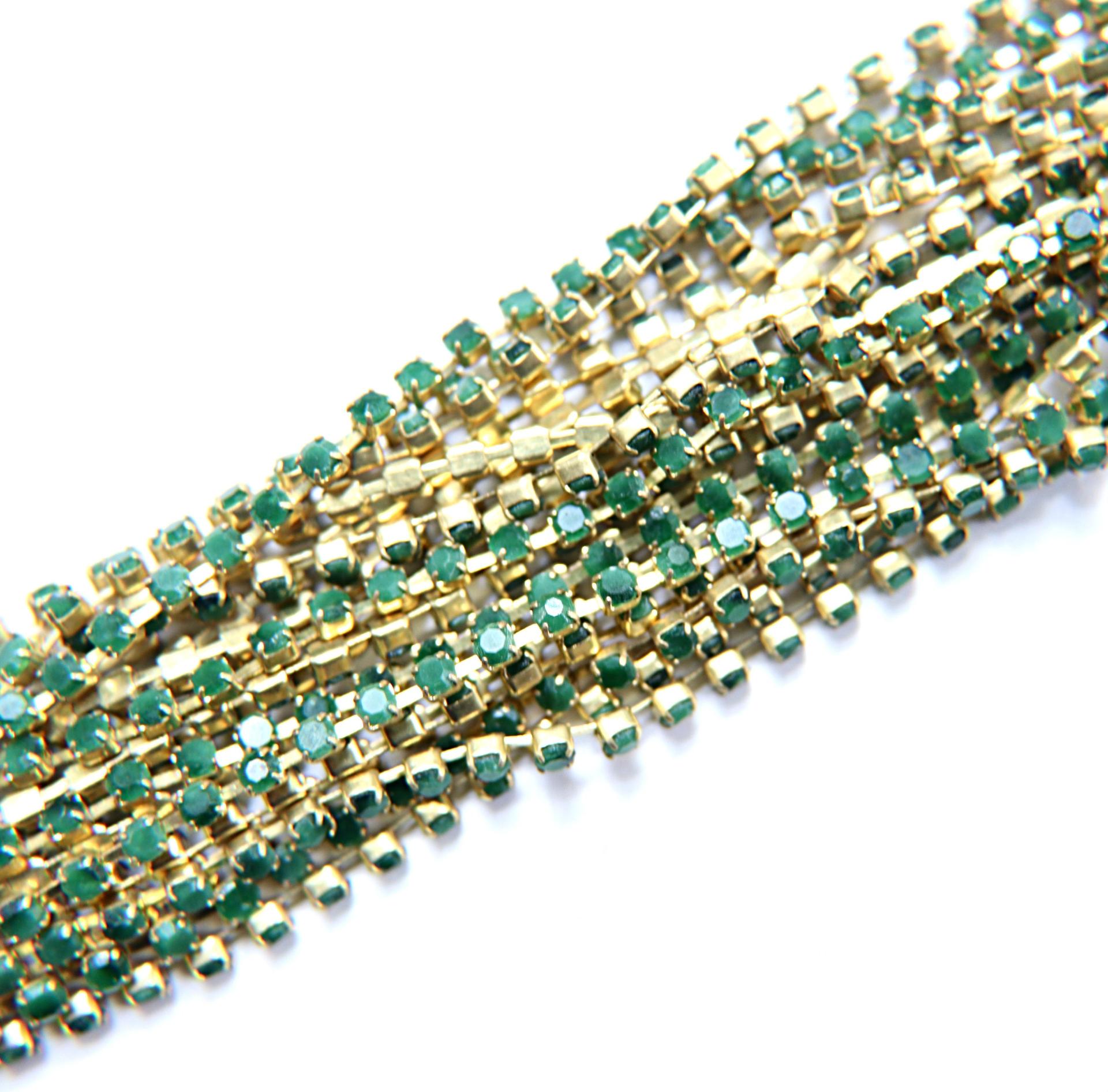 10 SS Rhinestone Chain Vintage Glass Pressed Chatons Light Emerald Opaque 2.8 mm 1/2/5/15 Meters vintage findings, strass chains, craft