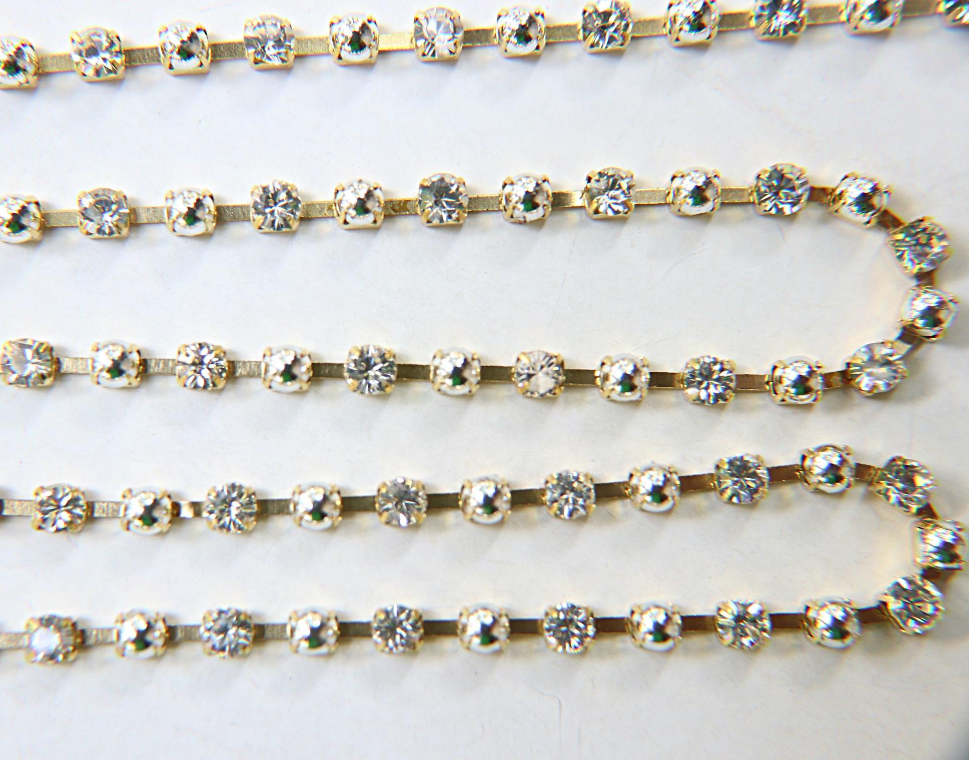 16ss Vintage Swarovski Rhinestone Chain in Crystal and Silver Pearls (4mm) 0.5/1/2/5/15 Meters Wedding Bridal Supplies|Decoration