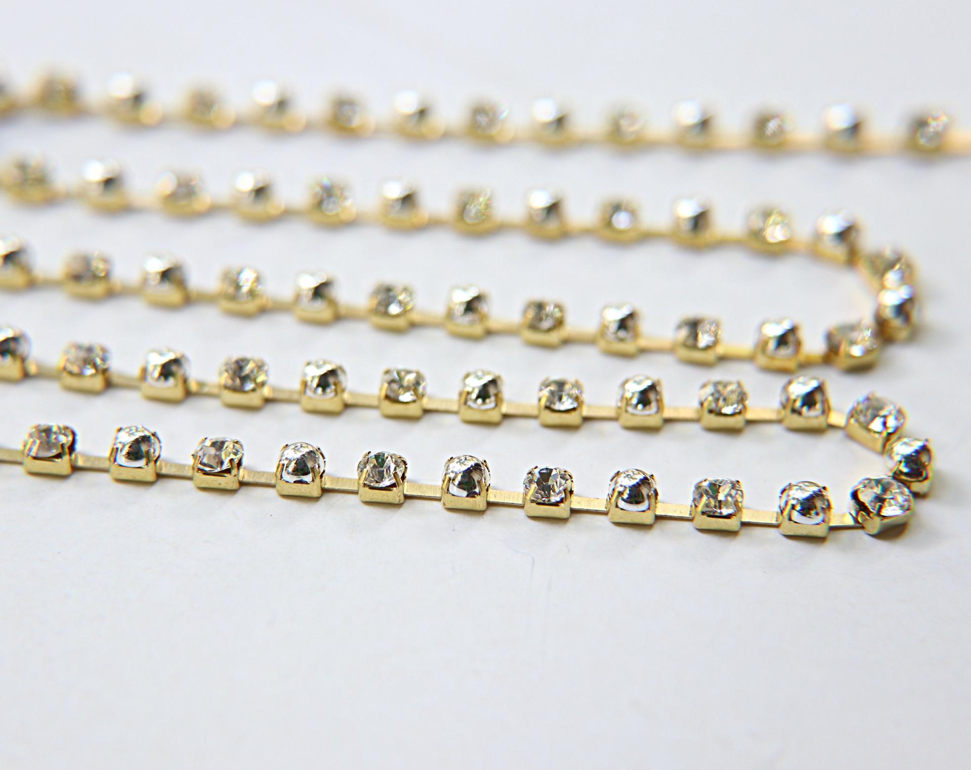 16ss Vintage Swarovski Rhinestone Chain in Crystal and Silver Pearls (4mm) 0.5/1/2/5/15 Meters Wedding Bridal Supplies|Decoration