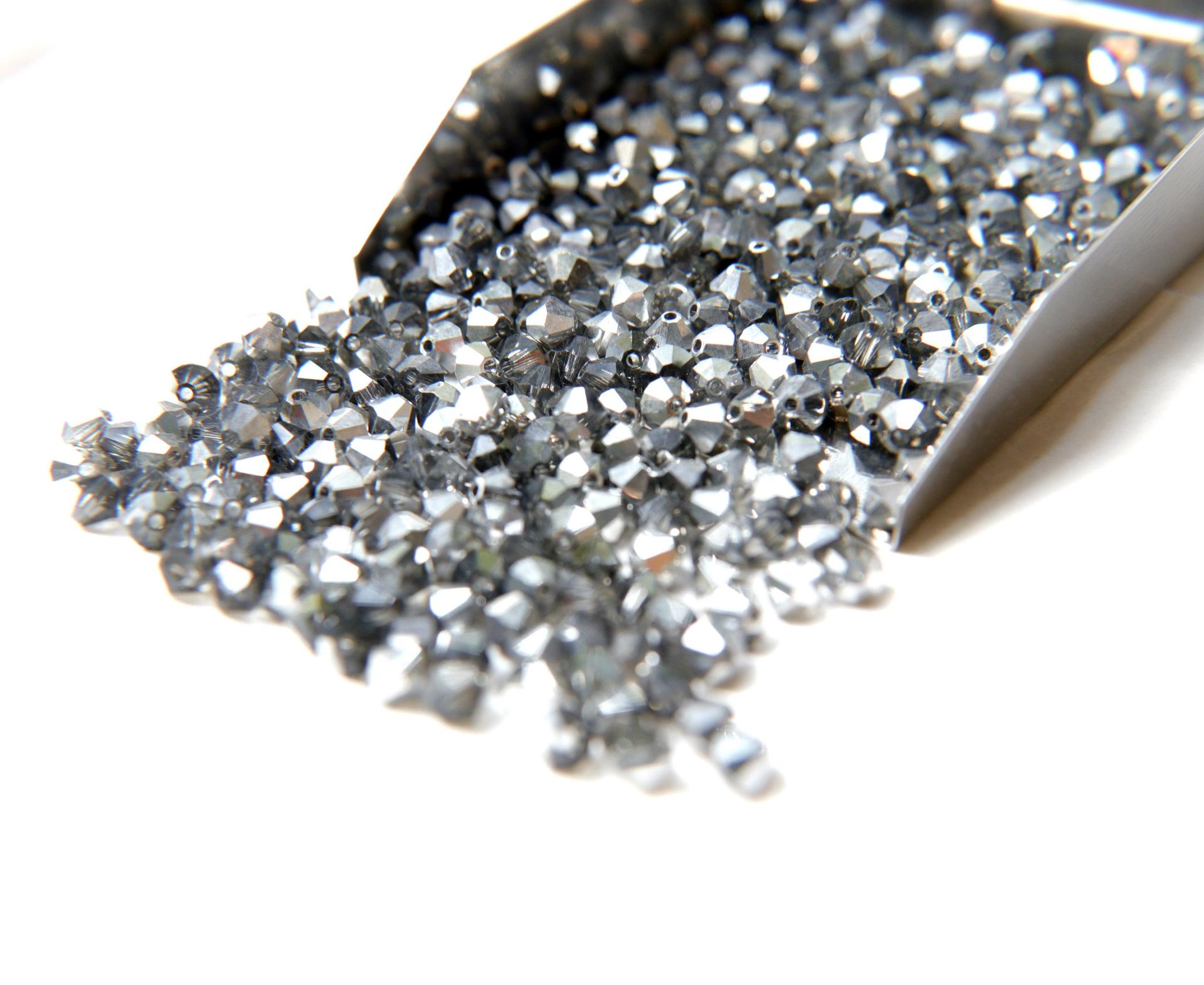 Swarovski 4mm Black Diamond Comet Argent Light Bicones Beads 36/72/144/432/720 Pieces embroidery materials, decoration wedding, earring bead