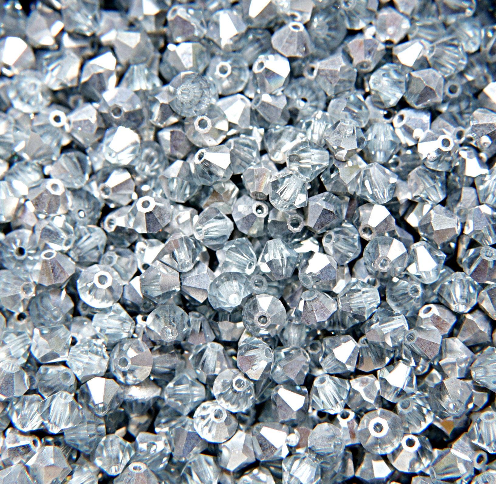 Swarovski (4mm) Light Azore Comet Argent Light Bicones Beads 36/72/144/432/720 Pieces loose beads, rare findings, craft supplies