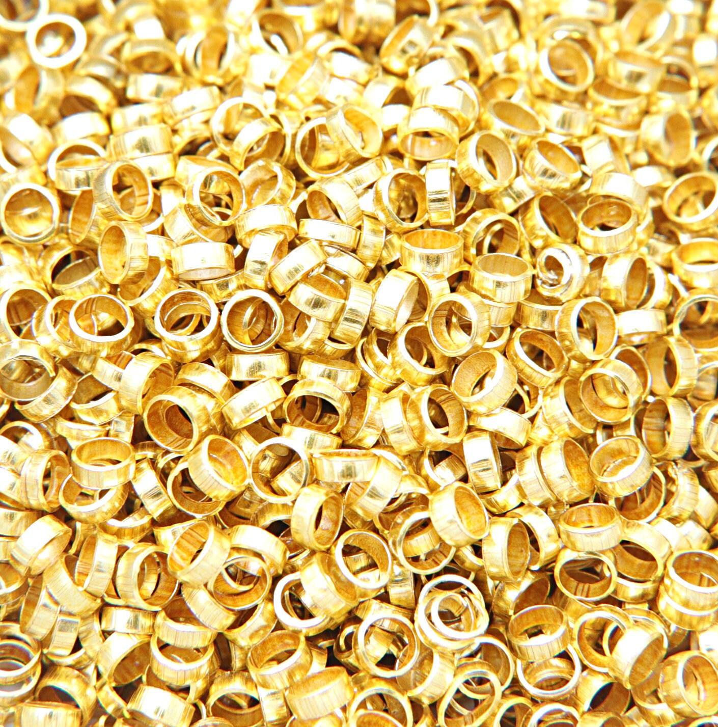 Gold Plated Tube Beads 5/10/100/500 Grams 2.5/3/3.6mm PREMIUM Haute Couture Embroidery materials