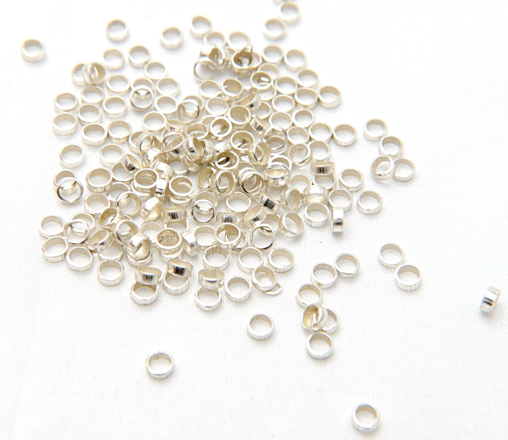 Silver Plated Tube Beads 5/10/100/500 Grams 2.5/3/3.6mm Haute Couture Embroidery