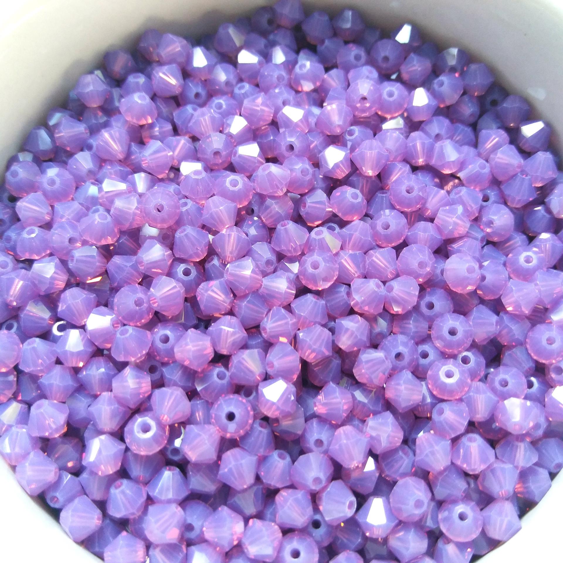 4mm Cyclamen Opal Swarovski Bicone Beads 36/72/144/432/720 Pieces (249) jewelry supplies, vintage findings, embroidery materials