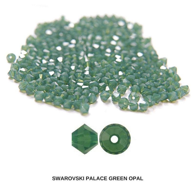4/5MM Palace Green Opal Swarovski Bicone beads 12/36/72/144/432/720 Pieces (393) jewelry making, vintage findings, embroidery materials, gem