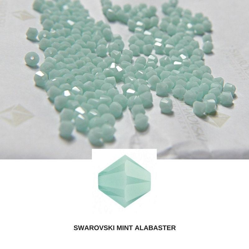 3mm Mint Alabaster Swarovski Bicone Beads 36/72/144/432/720 Pieces (397) Jewelry findings, embroidery materials, jewelry making, craft