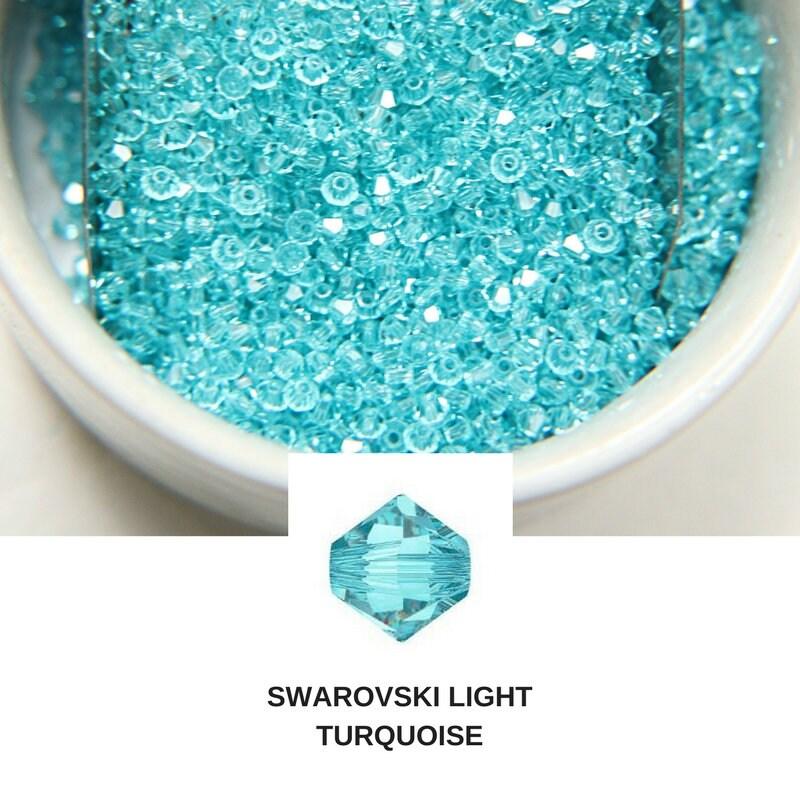 3mm Light Turquoise Swarovski Bicone loose beads 36/72/144/432/720 Pieces (515)Jewelry findings, embroidery materials, craft supplies