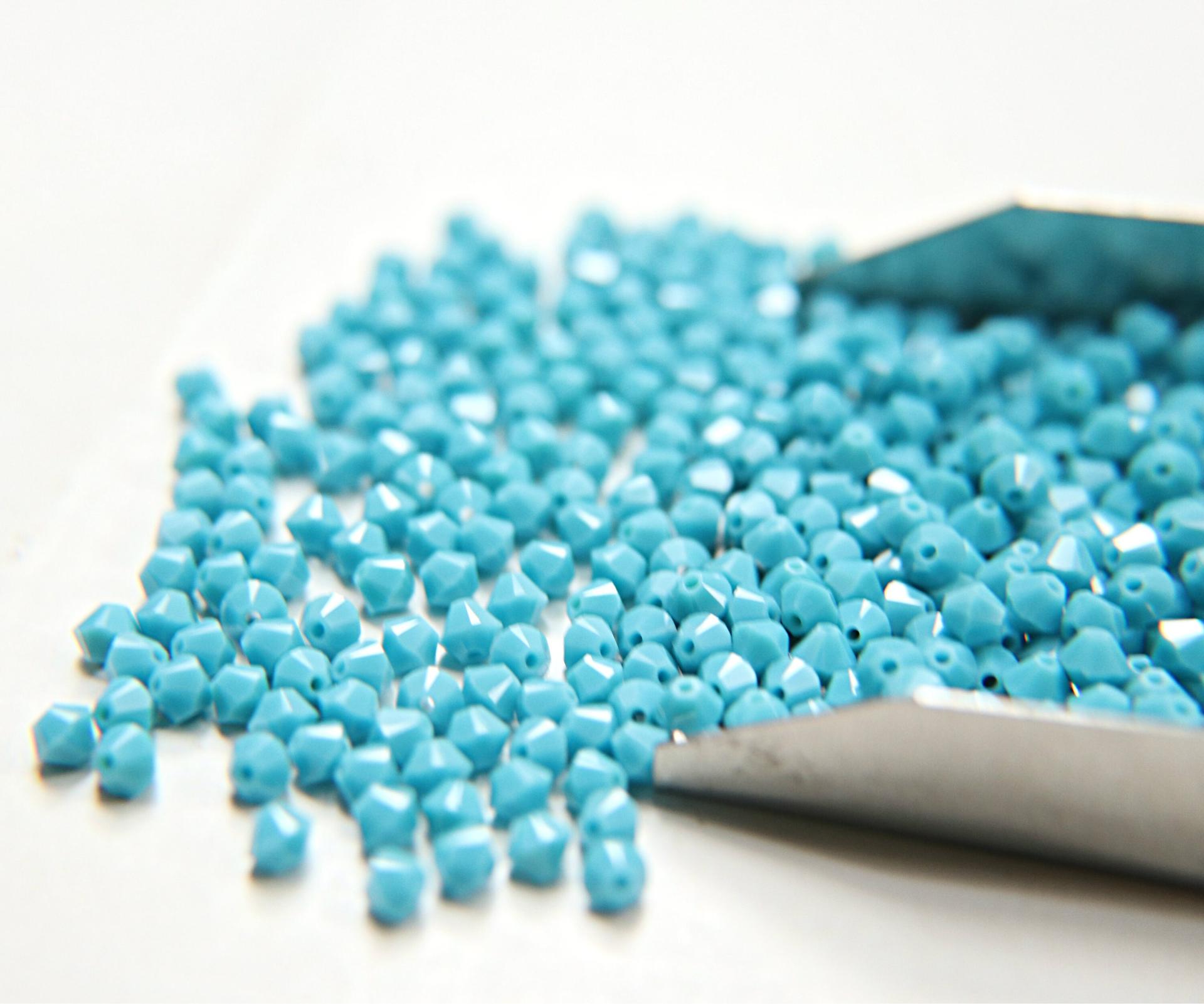 4/5mm Turquoise Swarovski Bicones rare beads 36/72/144/432/1000 Pieces (249) Rare findings, jewelry making, craft supplies, embellishment