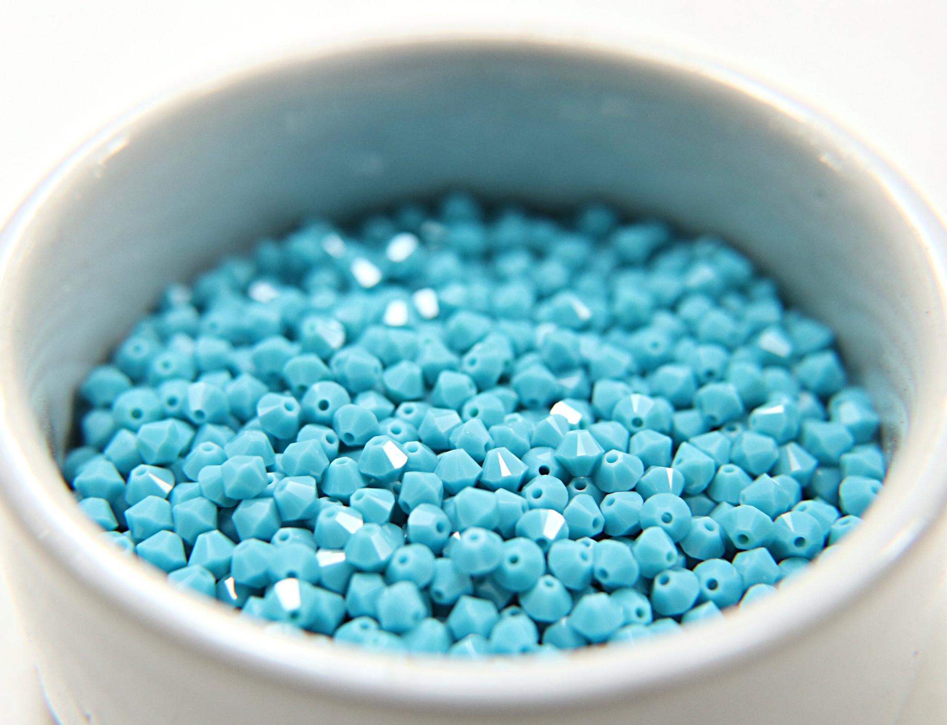 4/5mm Turquoise Swarovski Bicones rare beads 36/72/144/432/1000 Pieces (249) Rare findings, jewelry making, craft supplies, embellishment