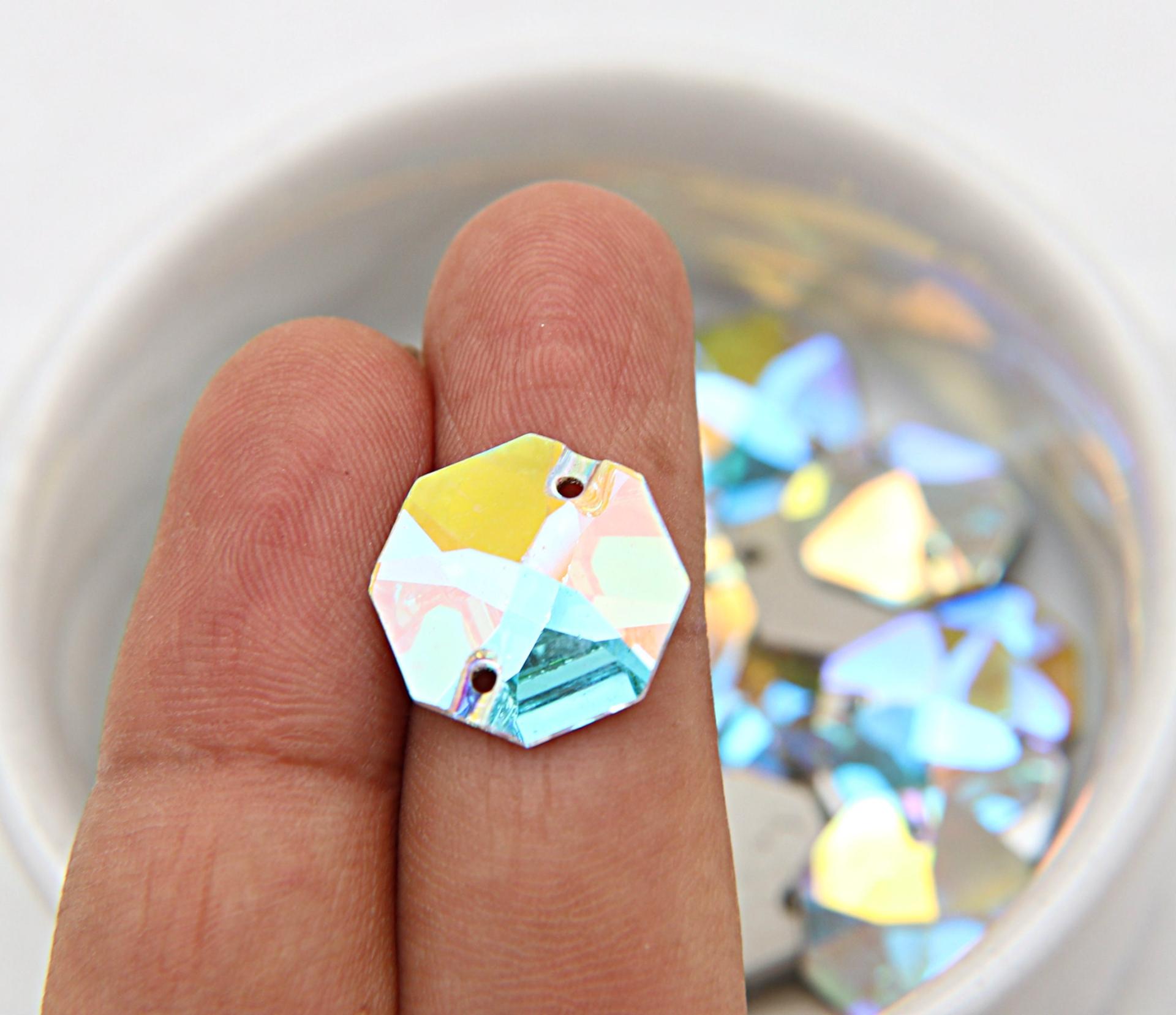 Swarovski 3260 16mm Hexagon Sew-On Bead, embroidery, jewelry parts 2/6/12/24 pieces bridal decorations, embroidery materials