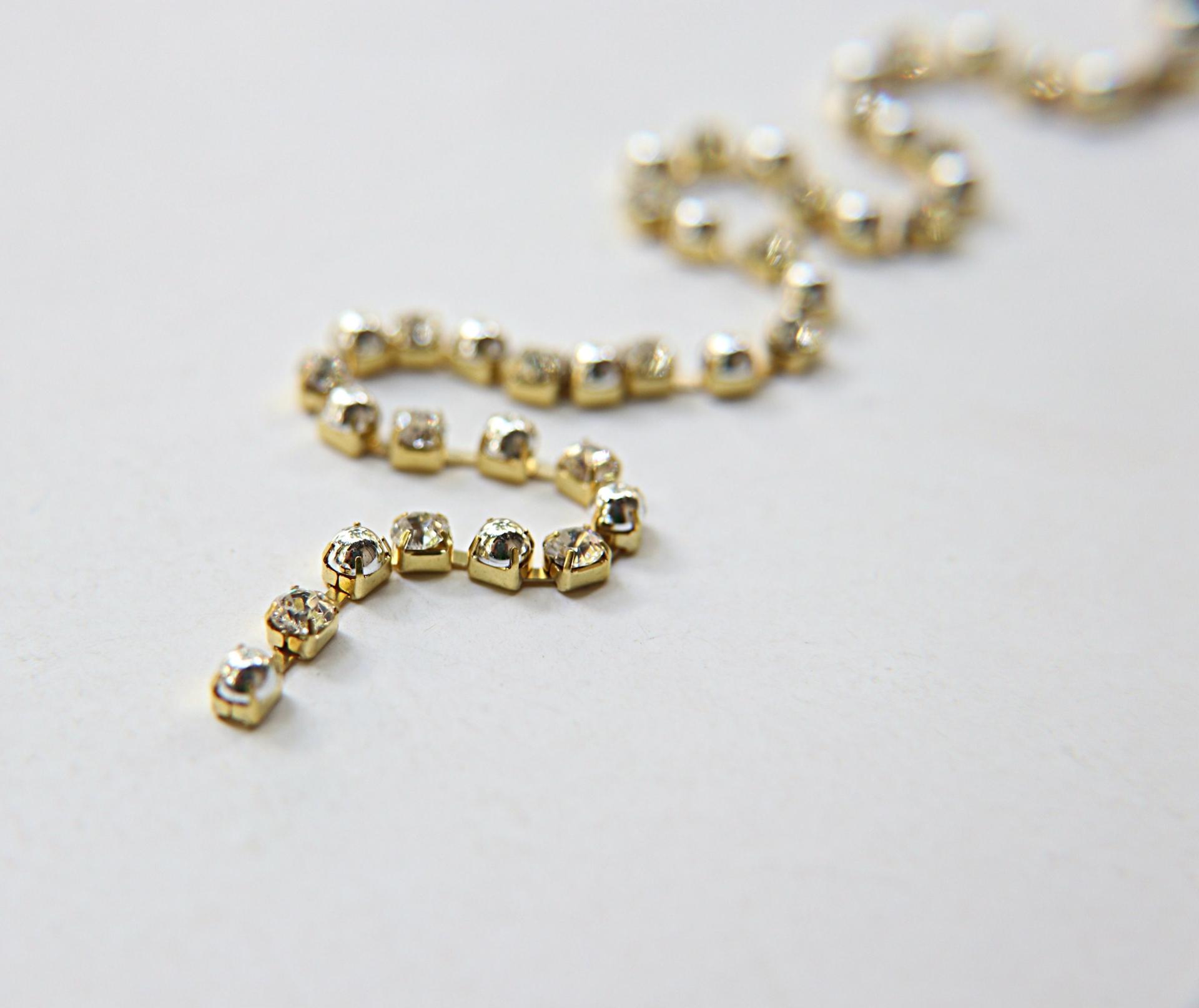 16ss Vintage Swarovski Rhinestone Chain in Crystal and Silver Pearls (4mm) 0.5/1/2/5/15 Meters Wedding Bridal Supplies|Decoration