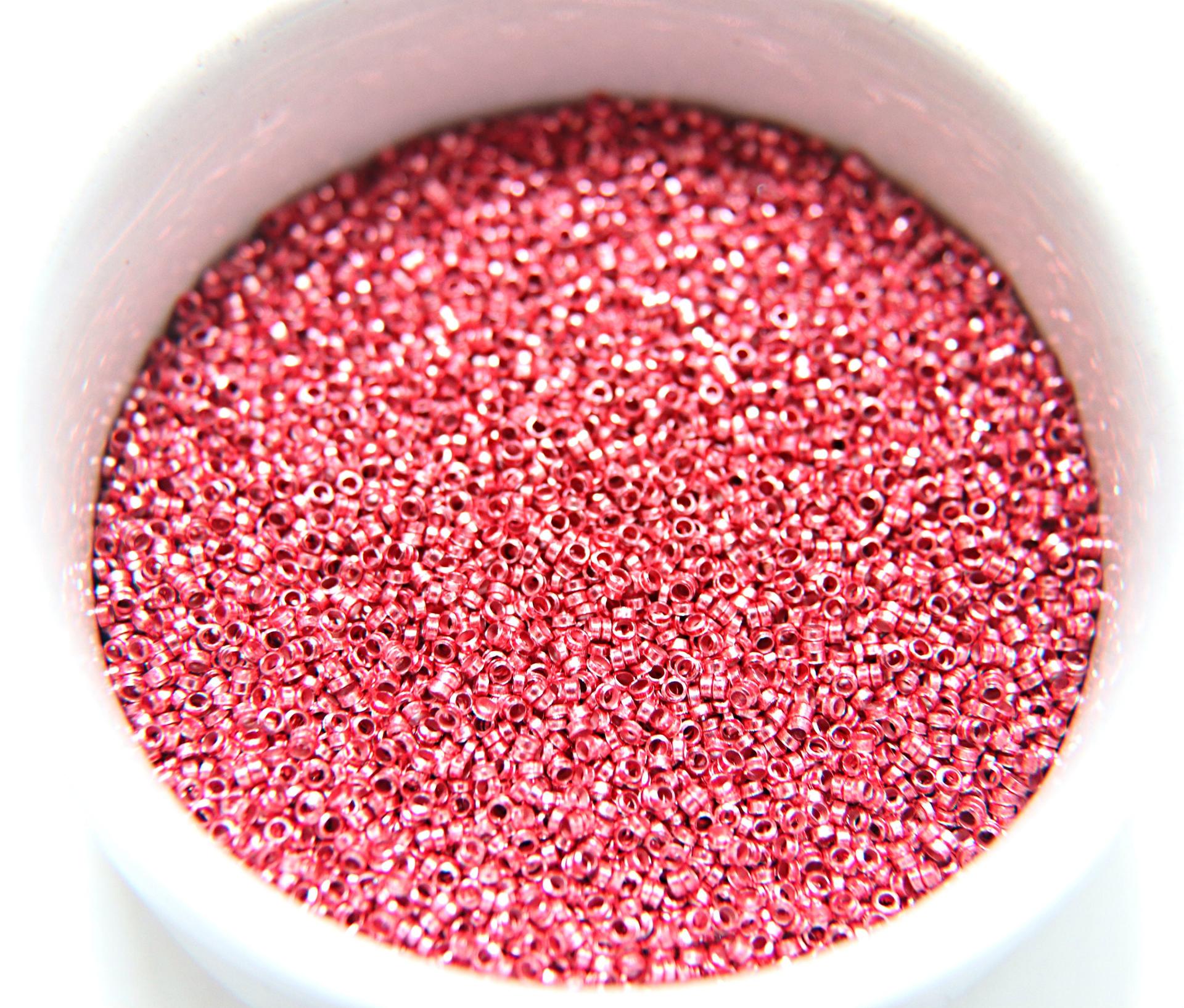 1.7mm Micro Rose Metallic Plated Tube Beads 5/10/100/500 Grams High Quality Nail Art / Haute Couture Embroidery / doll making