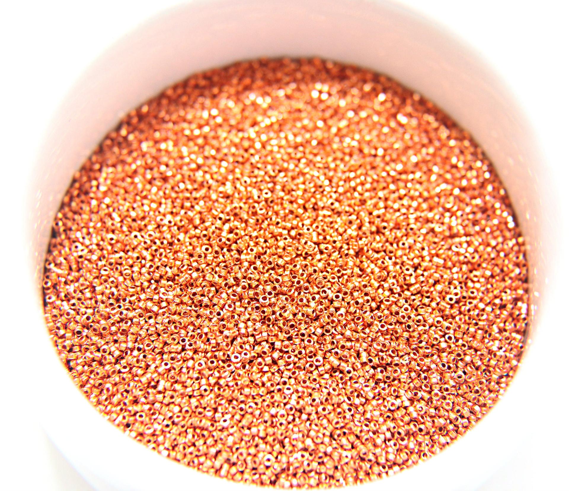 1.7mm Micro Dark Orange Metallic Plated Tube Beads 5/10/100/500 Grams High Quality Nail Art / Haute Couture Embroidery / doll making