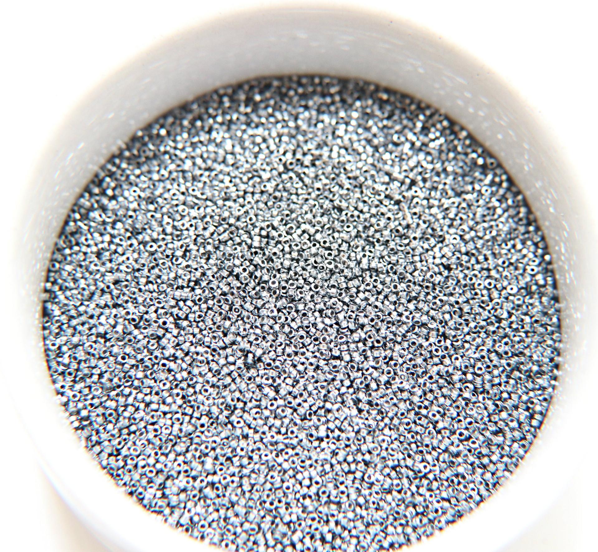 1mm Micro Light Steel Blue Metallic Plated Tube Beads 5/10/100/500 Grams High Quality Nail Art / Haute Couture Embroidery / doll making bead