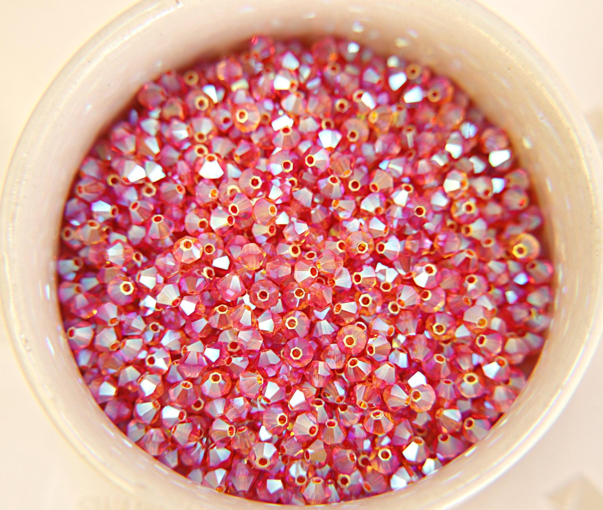4mm Swarovski Fireopal AB 2X FC Bicones Rainbow Beads 36/72/144/432/720 Pieces (237) jewelry making rare findings, couture embellishments