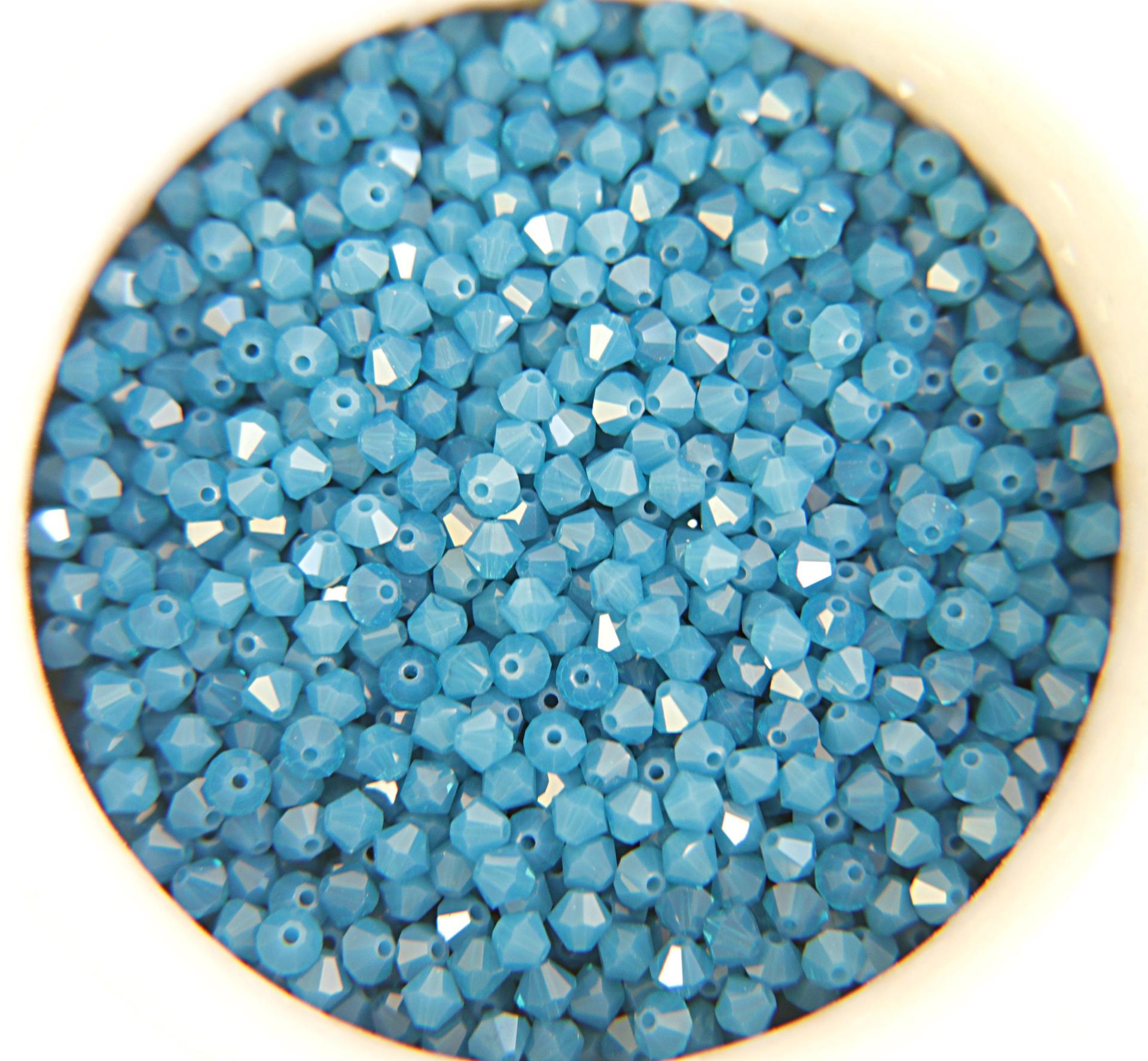 3mm Caribbean Blue Opal Swarovski Bicone beads 36/72/144/432/720 Pieces 395 Jewelry findings, embroidery materials, jewelry making, craft