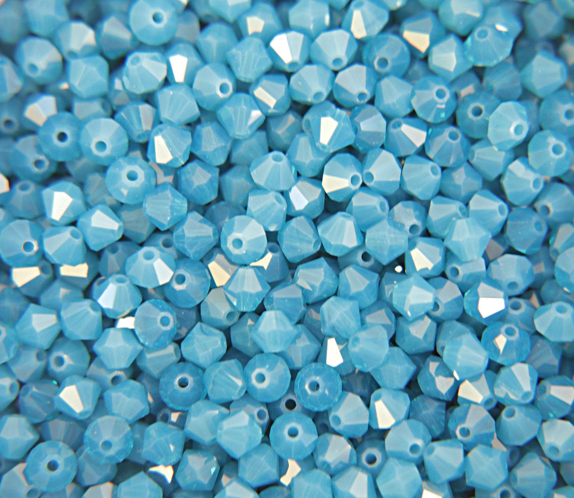 3mm Caribbean Blue Opal Swarovski Bicone beads 36/72/144/432/720 Pieces 395 Jewelry findings, embroidery materials, jewelry making, craft