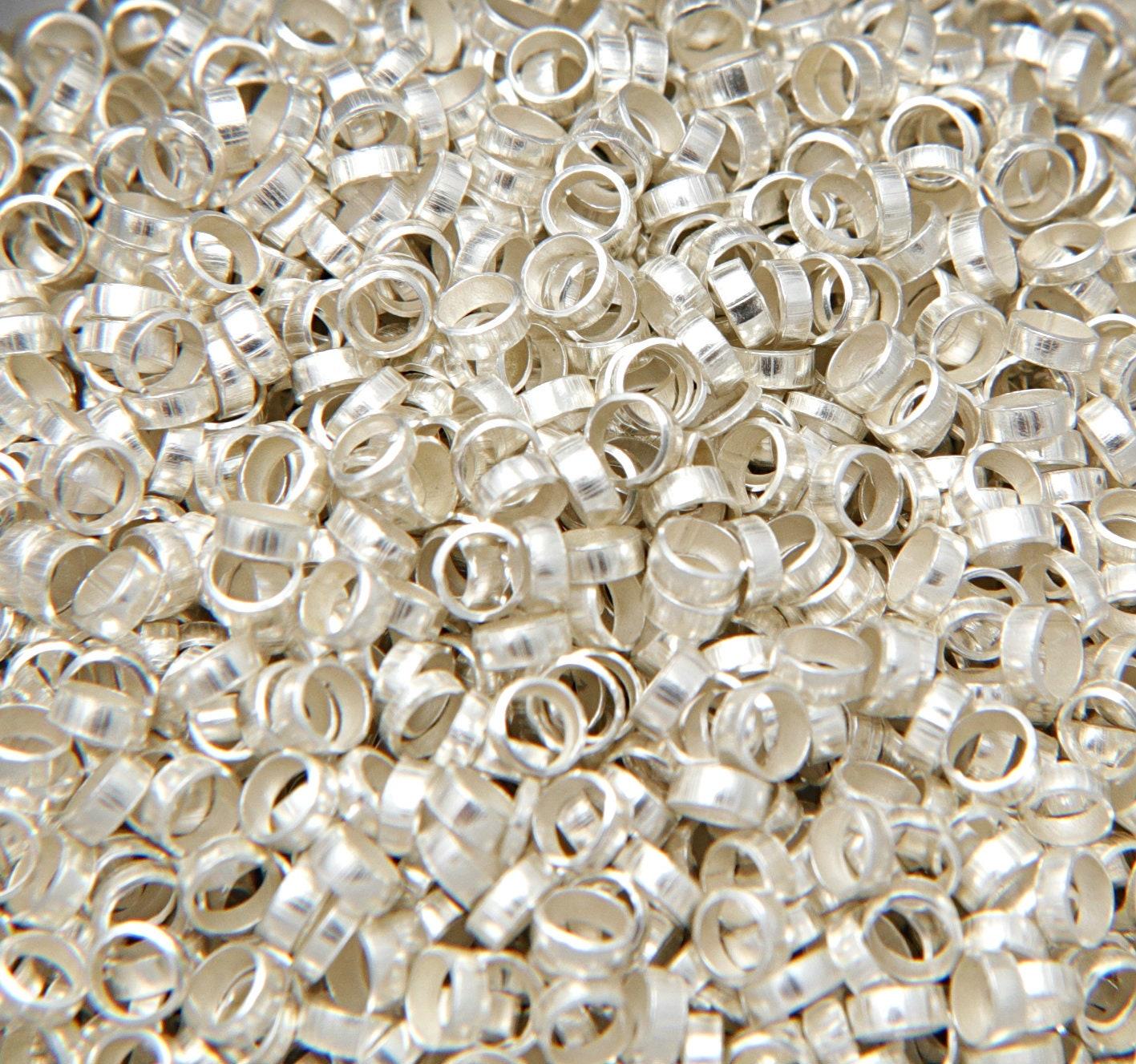 Silver Plated Tube Beads 5/10/100/500 Grams 2.5/3/3.6mm Haute Couture Embroidery