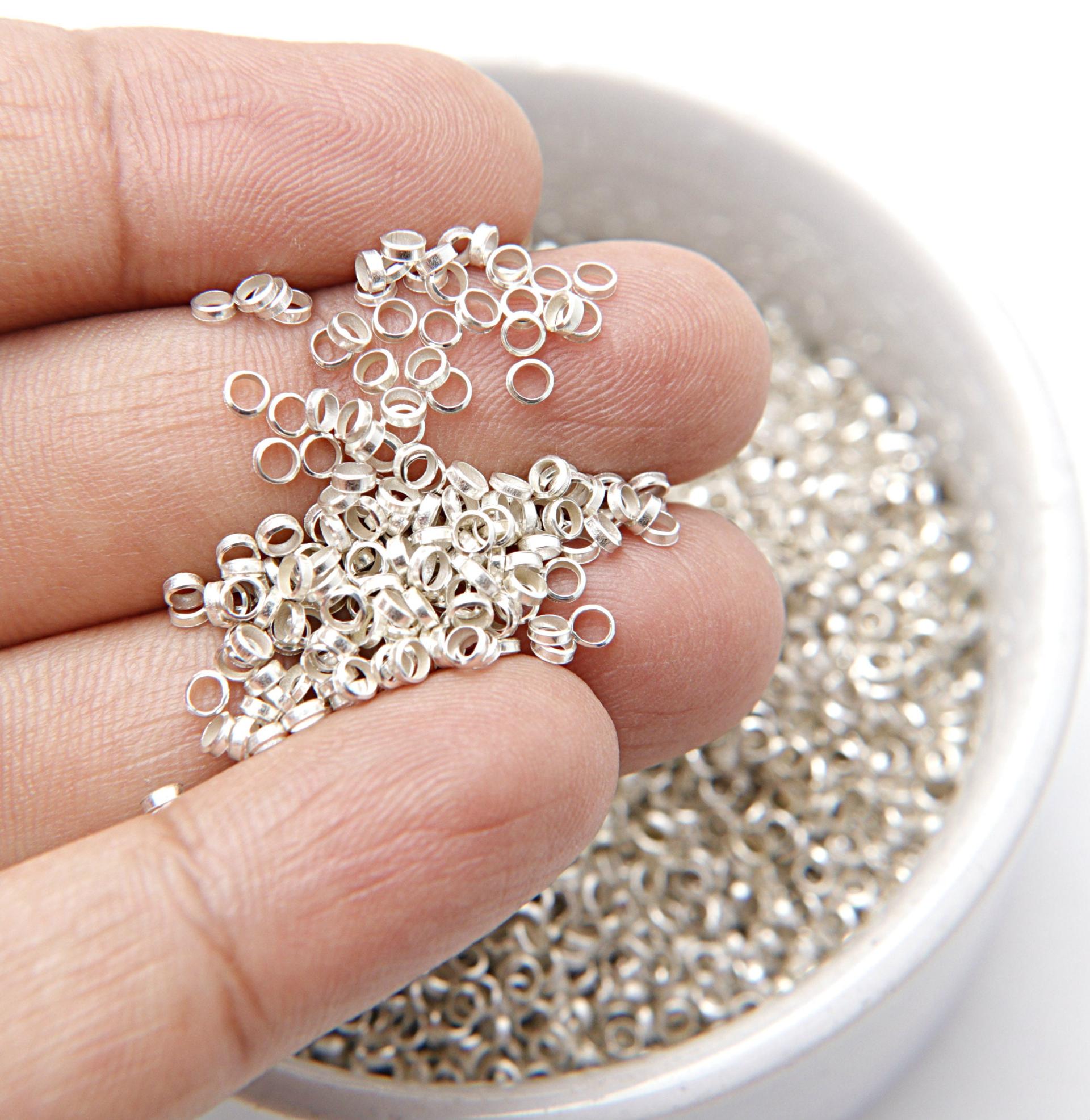 Silver Plated Tube Beads 5/10/100/500 Grams 2.5/3/3.6mm Haute Couture Embroidery